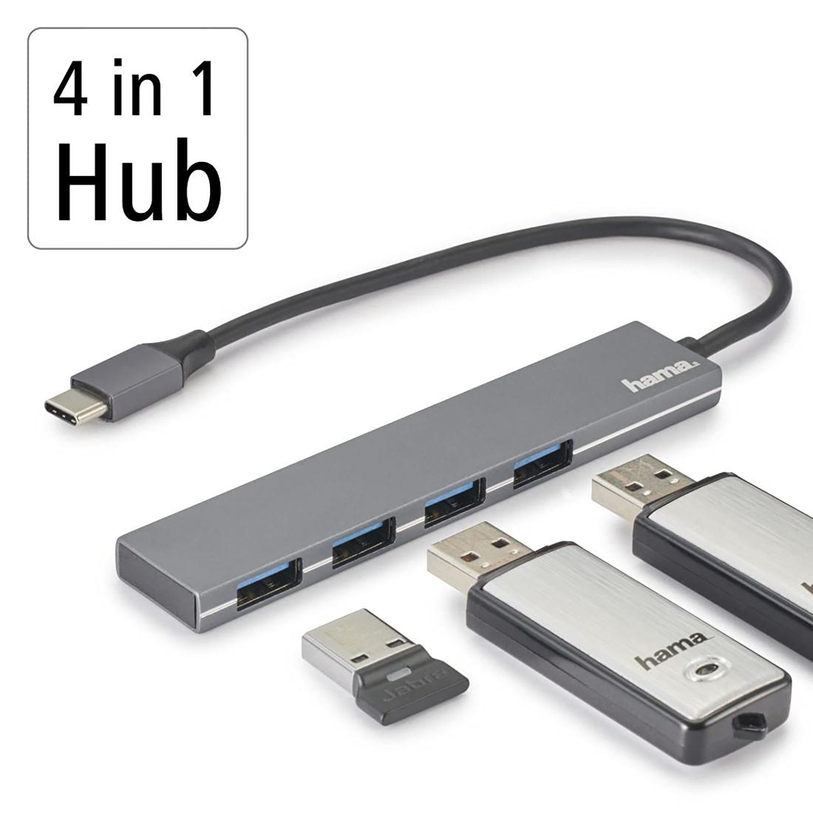 hama Hub for PC, Notebook (4 x USB 3.2 (Gen 1) Ports, 200101, Anthracite)_5