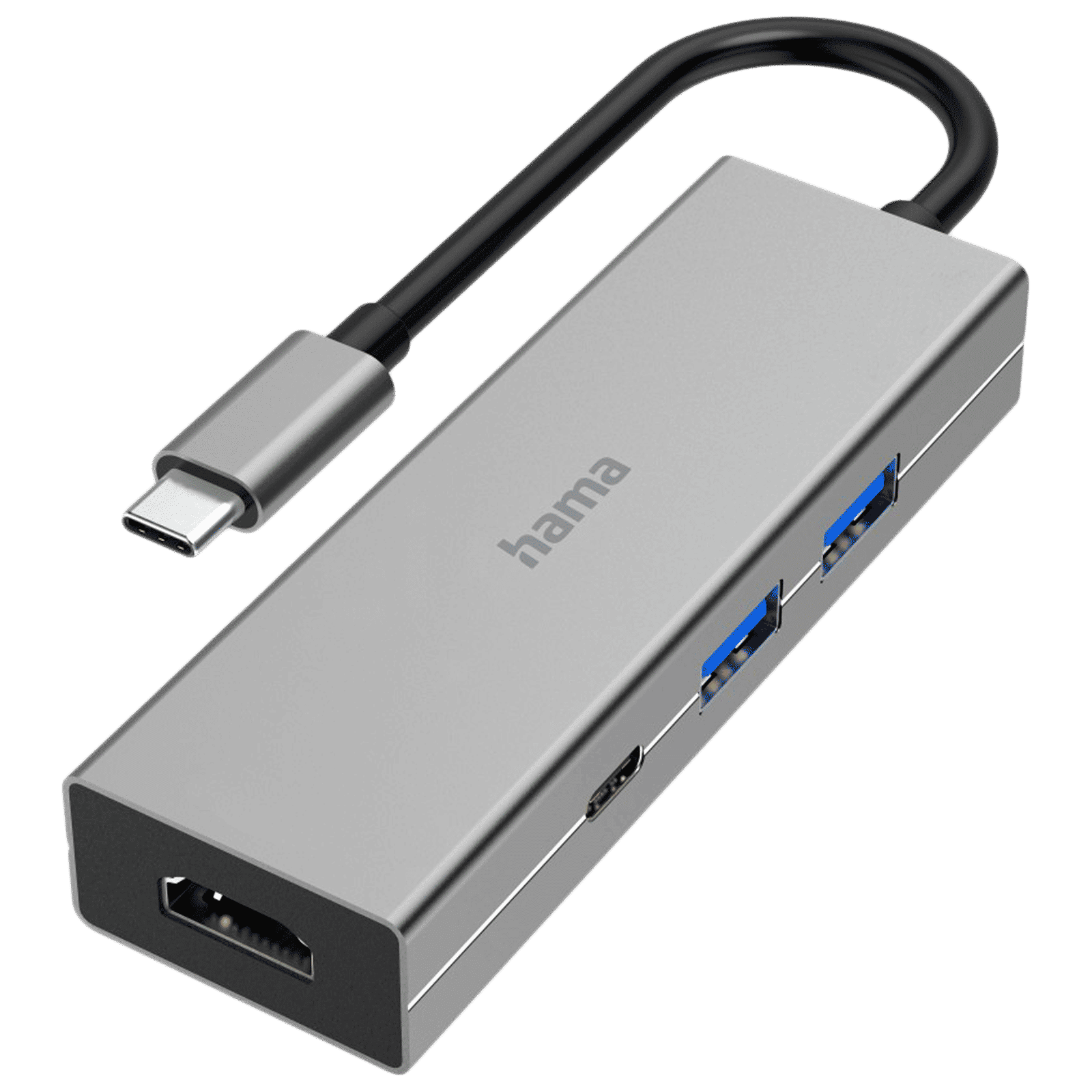 hama 4-in-1 USB Type C to USB Type C, USB Type A, HDMI Multiport Adapter (5 Gbps Data Transfer Rate, Black) hama 4-in-1 USB Type C to USB Type C, USB Type A, HDMI Multiport Adapter (5 Gbps Data Transfer Rate, Black)_1