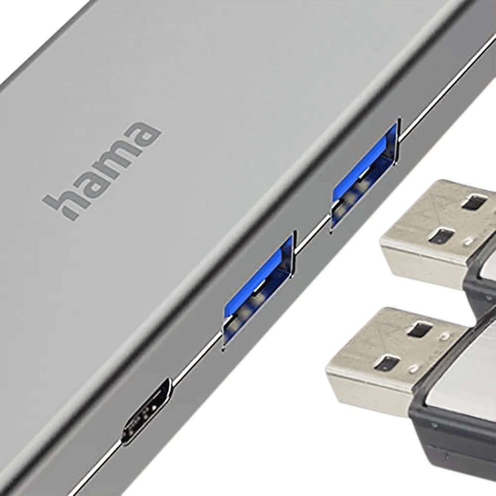 hama 4-in-1 USB Type C to USB Type C, USB Type A, HDMI Multiport Adapter (5 Gbps Data Transfer Rate, Black) hama 4-in-1 USB Type C to USB Type C, USB Type A, HDMI Multiport Adapter (5 Gbps Data Transfer Rate, Black)_5