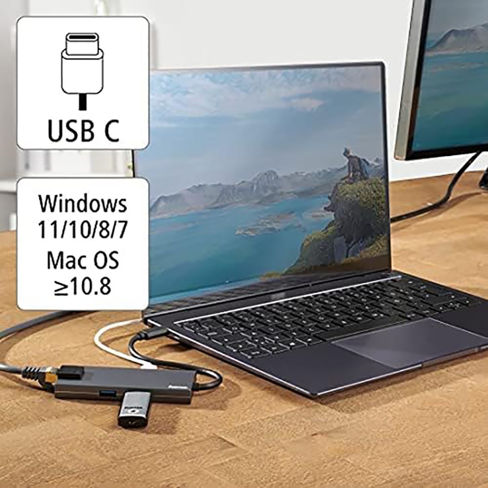 hama 5-in-1 USB Type C to USB Type C, RJ45, HDMI, Micro SD Multiport Hub (1 Gbps Data Transfer Rate, Anthracite) hama 5-in-1 USB Type C to USB Type C, RJ45, HDMI, Micro SD Multiport Hub (1 Gbps Data Transfer Rate, Anthracite)_4