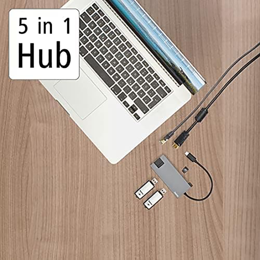 hama 5-in-1 USB Type C to USB Type C, RJ45, HDMI, Micro SD Multiport Hub (1 Gbps Data Transfer Rate, Anthracite) hama 5-in-1 USB Type C to USB Type C, RJ45, HDMI, Micro SD Multiport Hub (1 Gbps Data Transfer Rate, Anthracite)_5