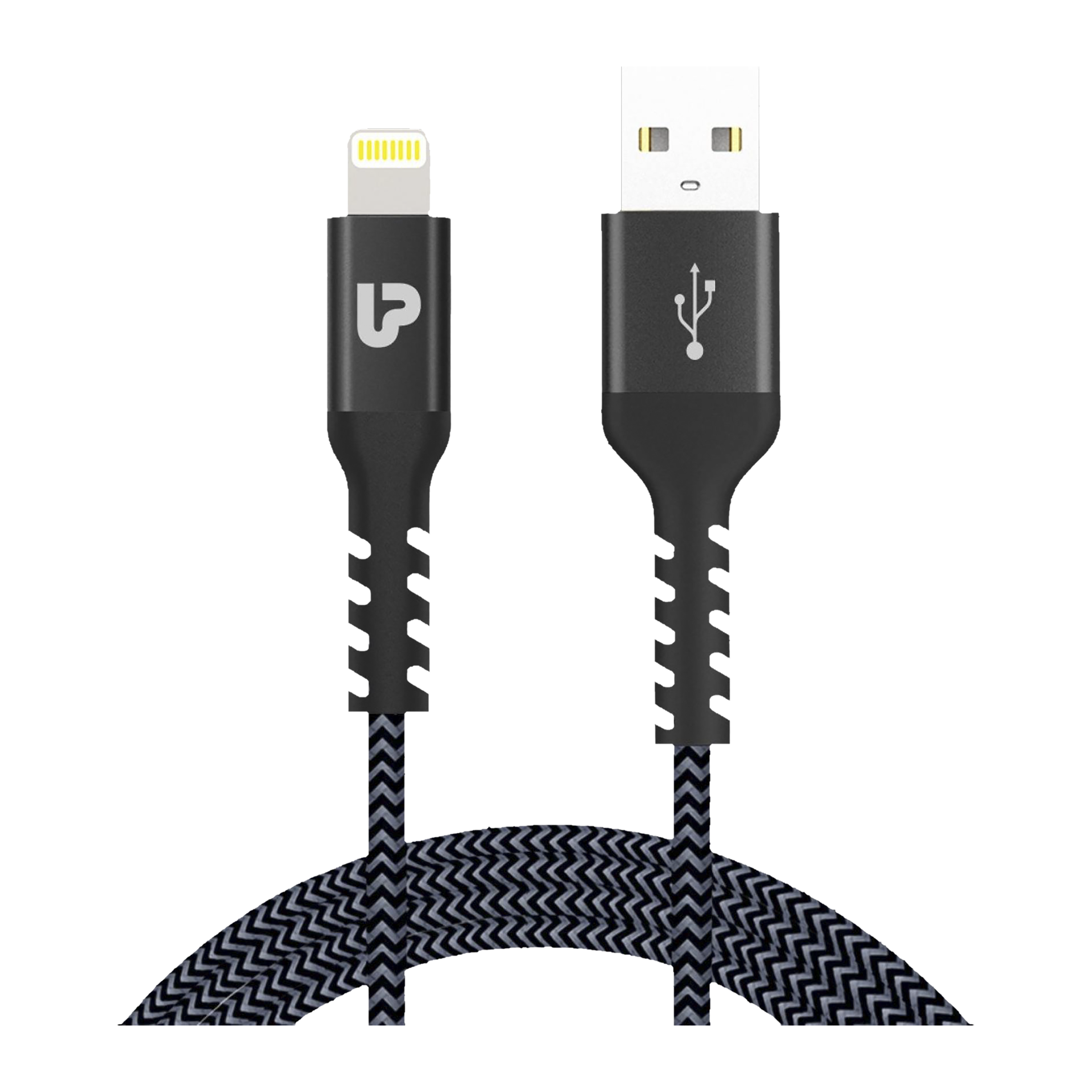 ultraprolink NyloKev+ Type A to Lightning Connector 6.6 Feet (2 M) Cable (Tangle-free Design, Grey)_1