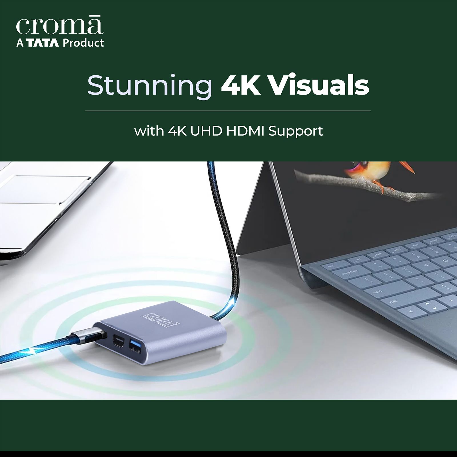 Croma USB 3.0 Type C to USB 3.0 Type C, USB 3.0 Type A, HDMI Type A Multi-Port Hub (5 Gbps Data Transfer Rate, Grey) Croma USB 3.0 Type C to USB 3.0 Type C, USB 3.0 Type A, HDMI Type A Multi-Port Hub (5 Gbps Data Transfer Rate, Grey)_8