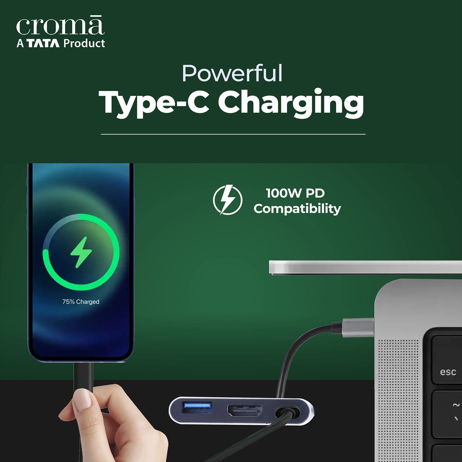 Croma USB 3.0 Type C to USB 3.0 Type C, USB 3.0 Type A, HDMI Type A Multi-Port Hub (5 Gbps Data Transfer Rate, Grey) Croma USB 3.0 Type C to USB 3.0 Type C, USB 3.0 Type A, HDMI Type A Multi-Port Hub (5 Gbps Data Transfer Rate, Grey)_10