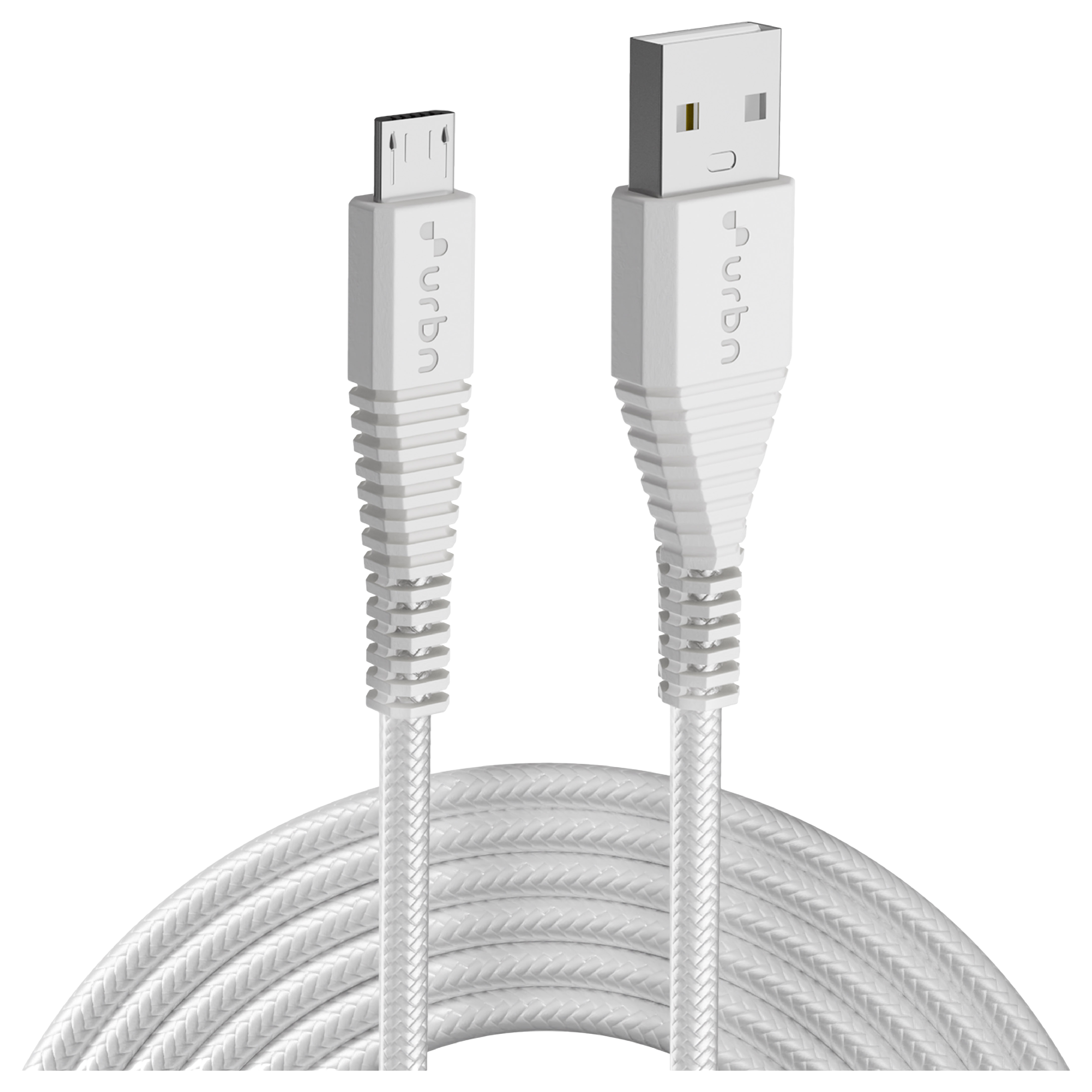 urbn Type A to Micro USB Type B 4.95 Feet (1.5 M) Cable (Tangle-free Design, White)_1