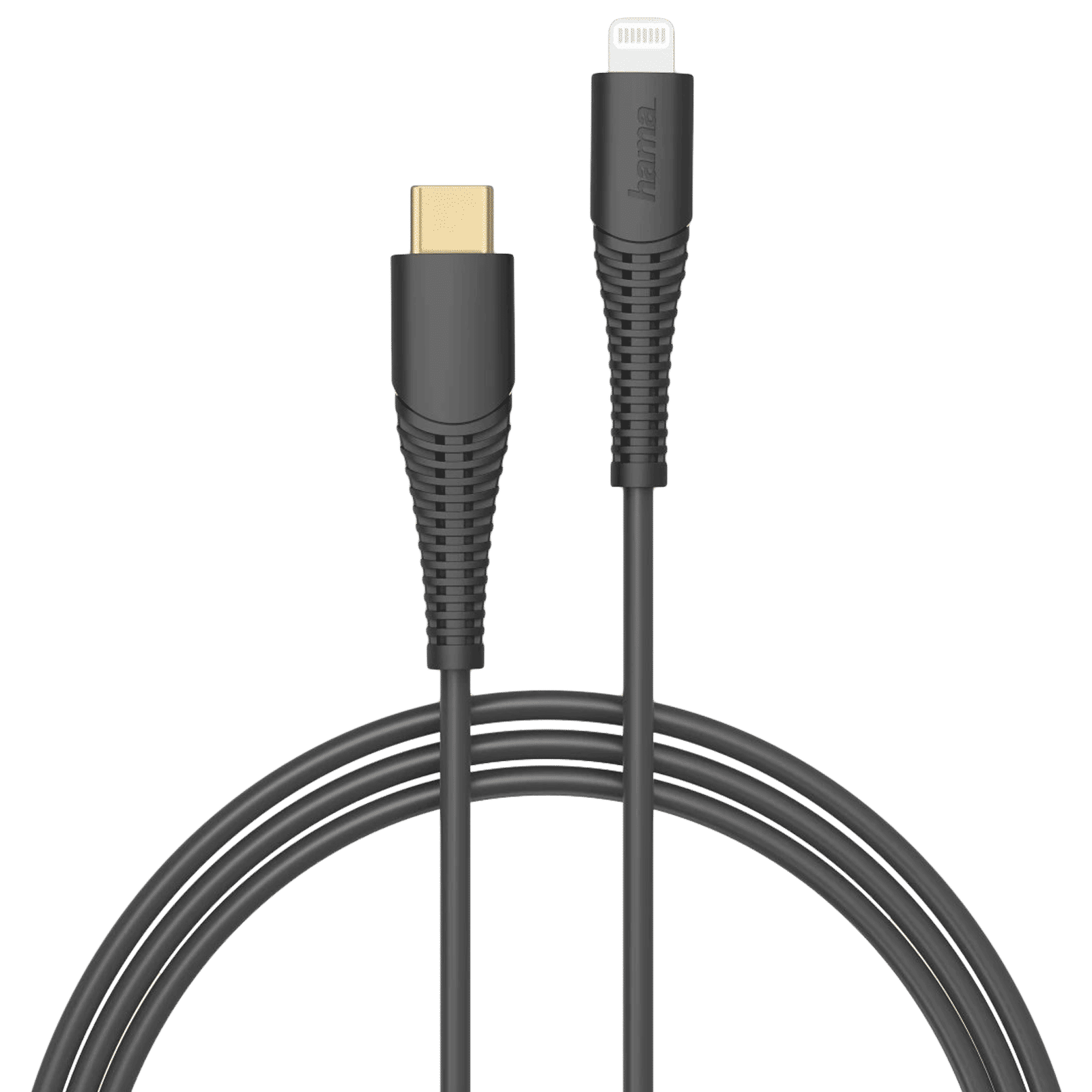 hama Type C to Lightning Connector, Type B, Type C 4.95 Feet (1.5 M) Cable (High Mechanical Resistance, Black)_1