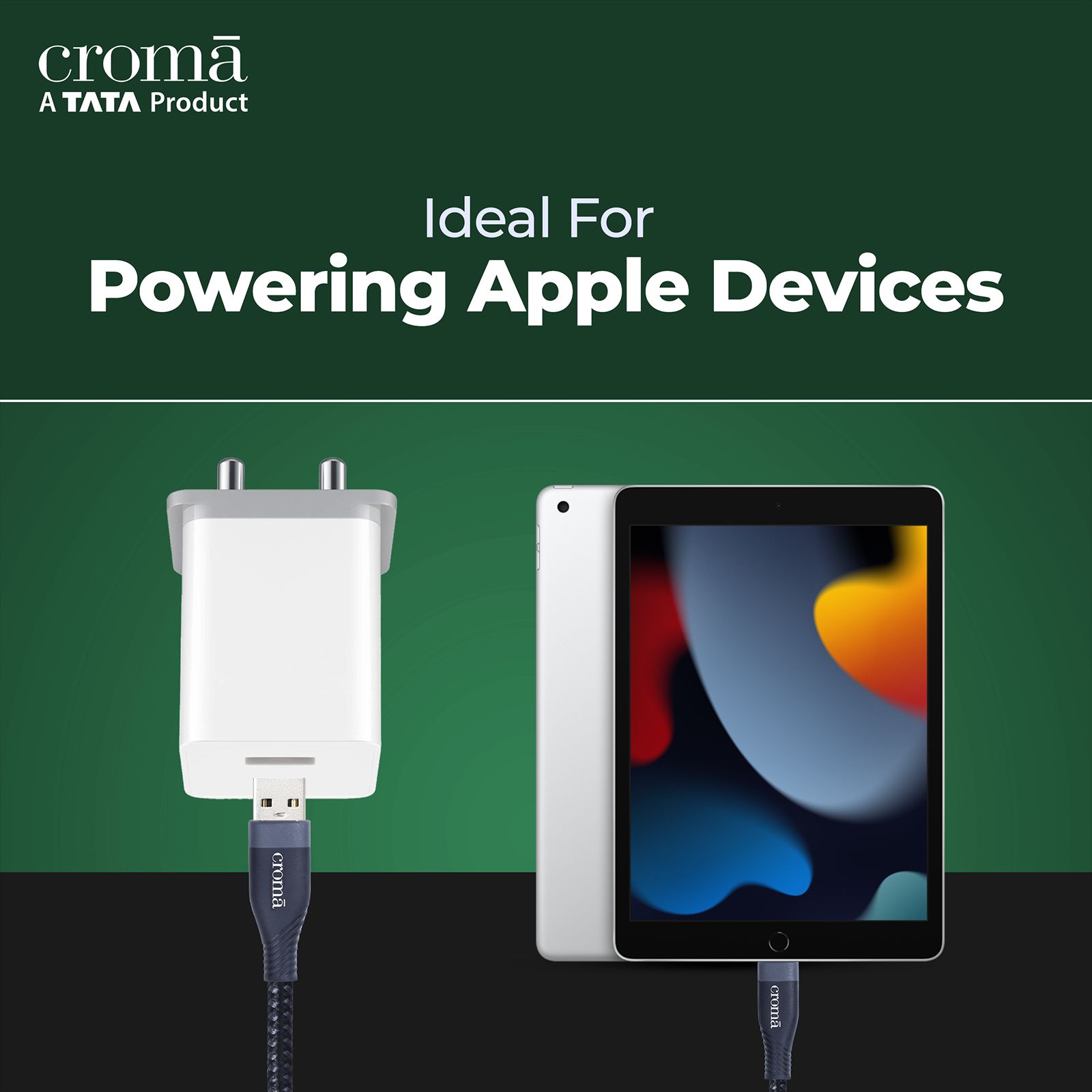 Croma Type A to Lightning 3.9 Feet (1.2M) Cable (Apple Certified, Black)_12