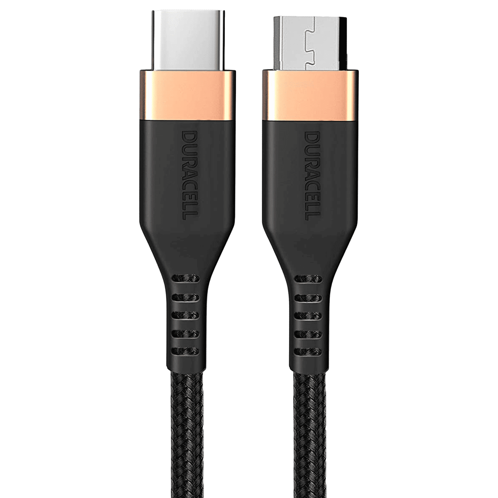 DURACELL Type C to Micro USB 3.9 Feet (1.2M) Cable (Tangle Free, Black)_1