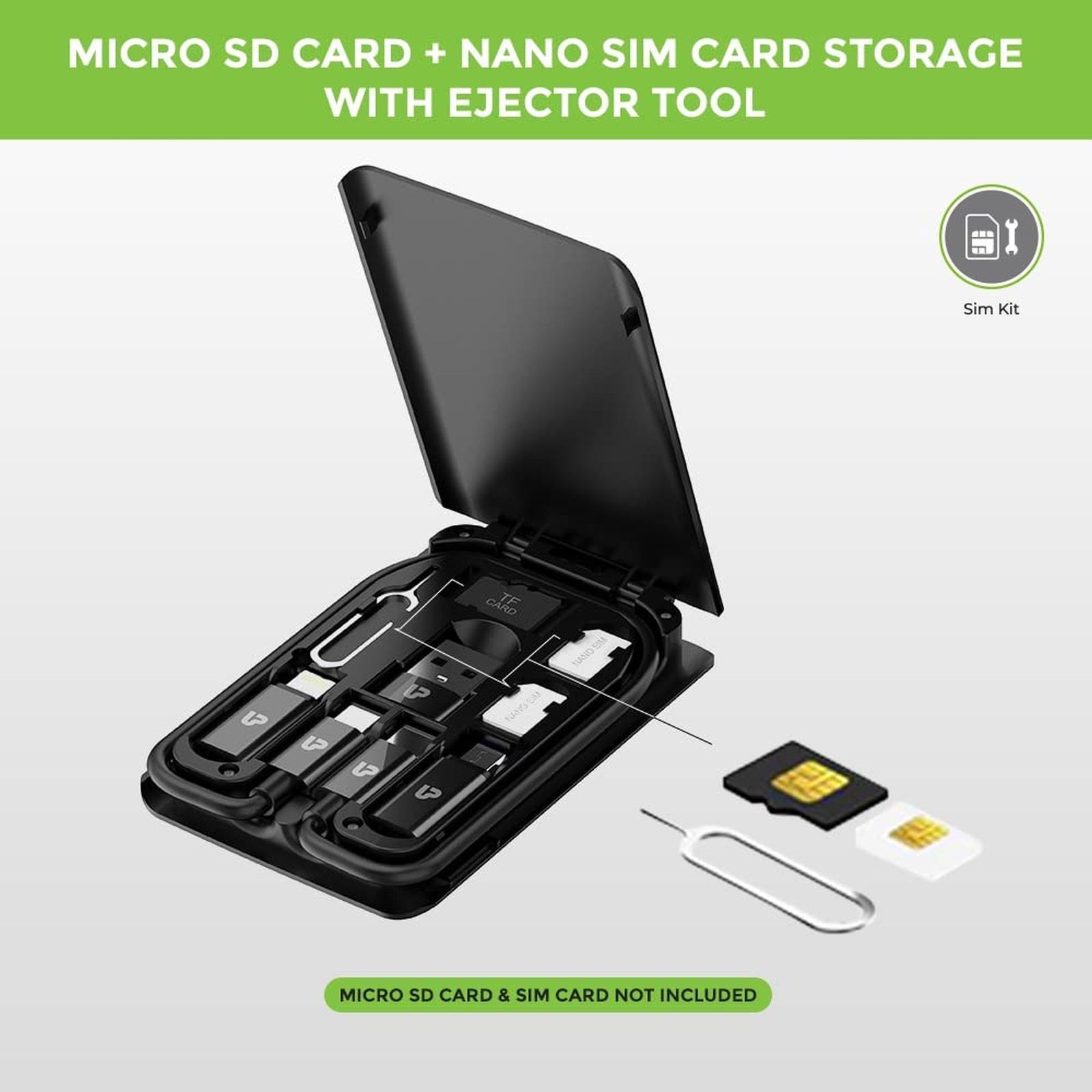 ultraprolink PowerLink Type C to Type C, Micro USB, Type A, SD Card, Nano Sim Slot 0.95 Feet (0.29M) 9-in1 Cable (Versatile and Compact, Black)_4