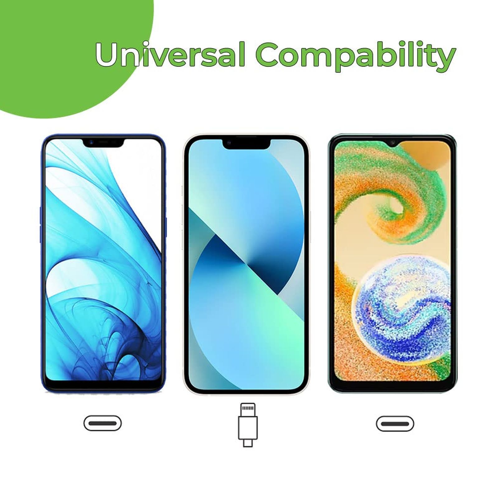 ultraprolink Trio Link Plus Type A to Type C, Type C to Type C, Lightning 4.92 Feet (1.5M) 3-in1 Cable (Nylon Braided, Black)_5