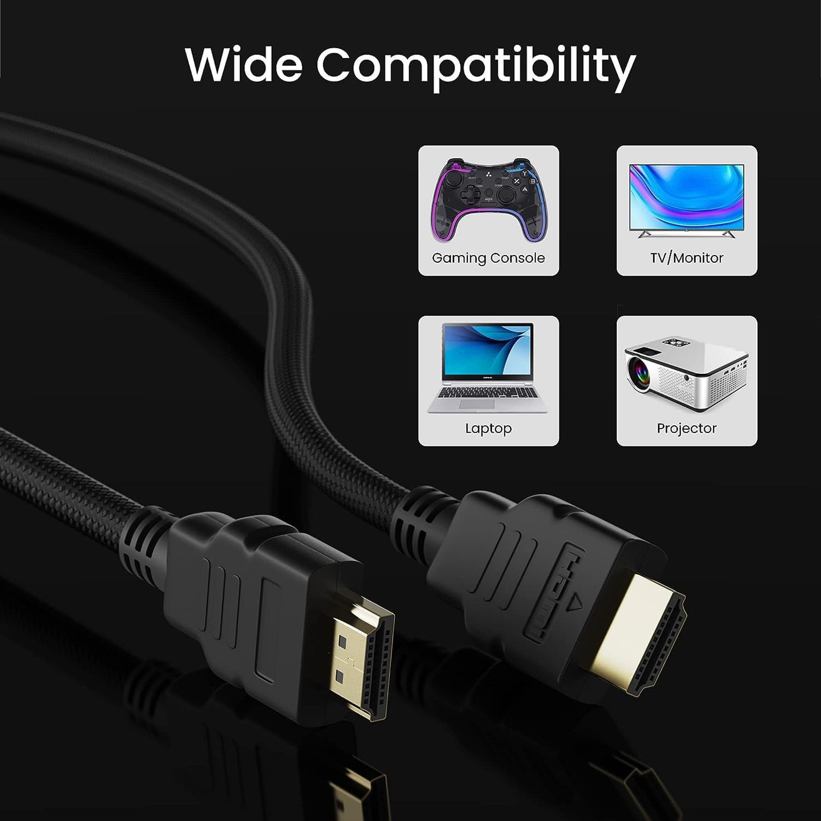 ambrane AHDMS-15 HDMI (Type A) to HDMI (Type A) Cable (Crystal Clear 4K Resolution, Black)_5