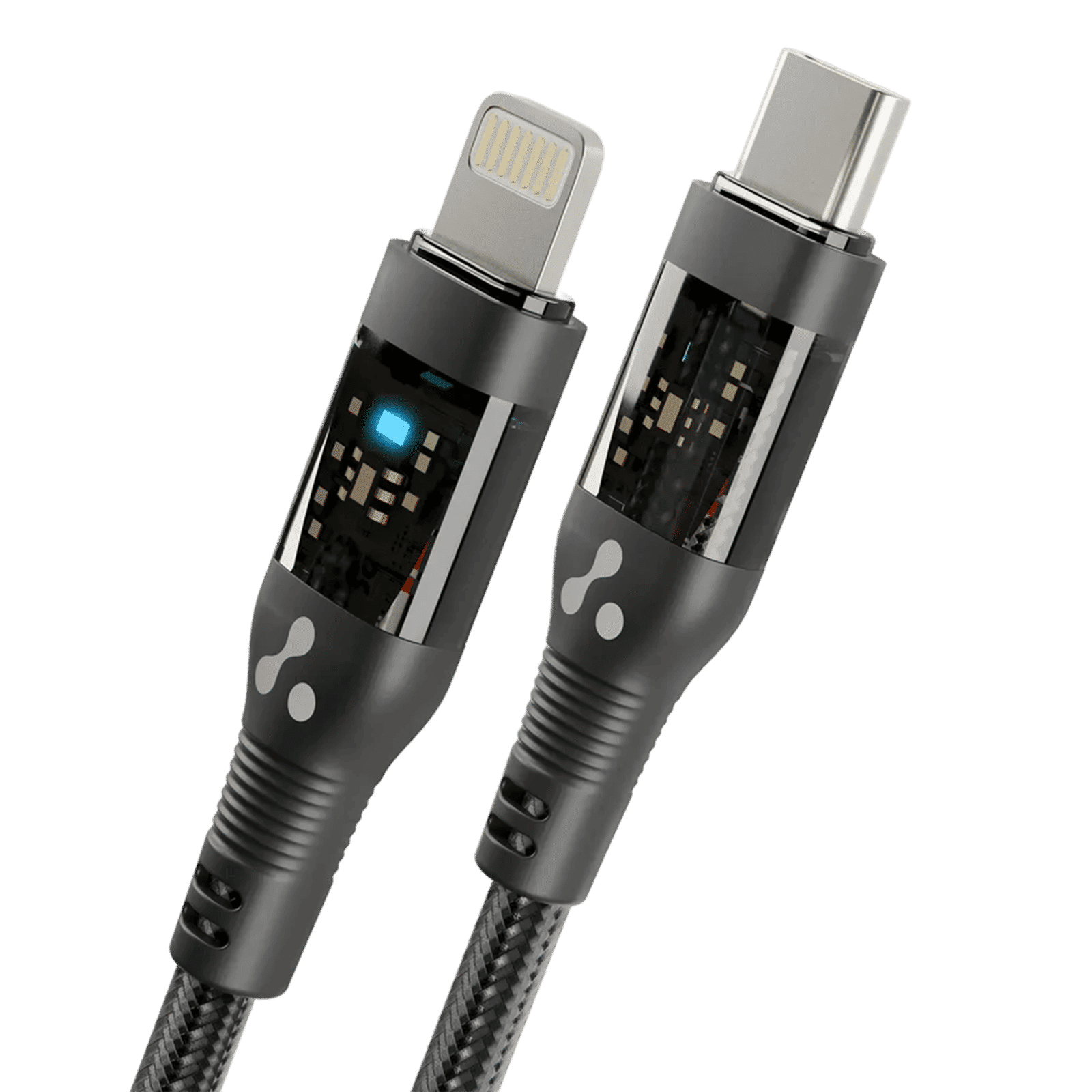 Ambrane ABTL-12T Type C to Lightning 3.9 Feet (1.2M) Cable (LED Indicator, Black)_1