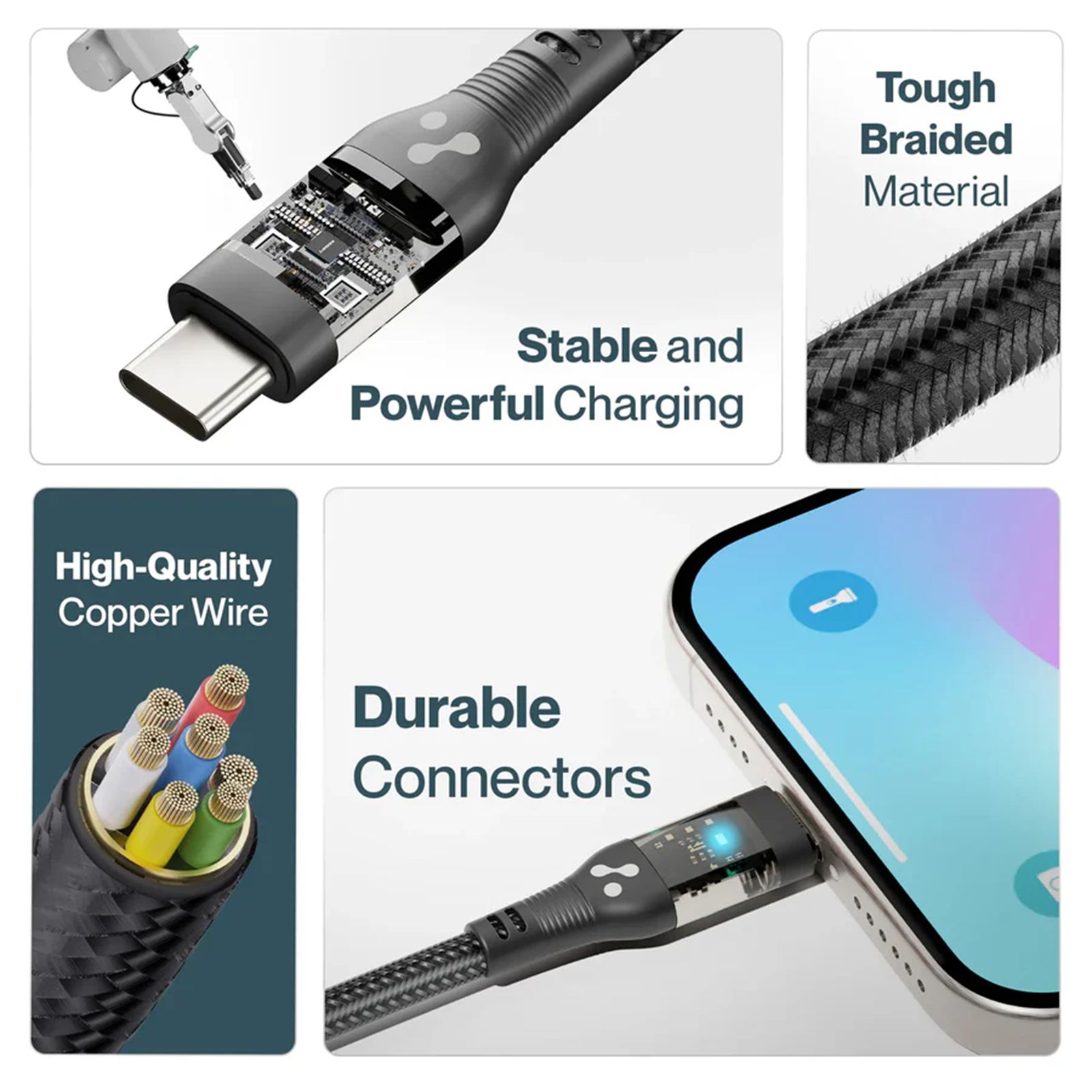 Ambrane ABTL-12T Type C to Lightning 3.9 Feet (1.2M) Cable (LED Indicator, Black)_6