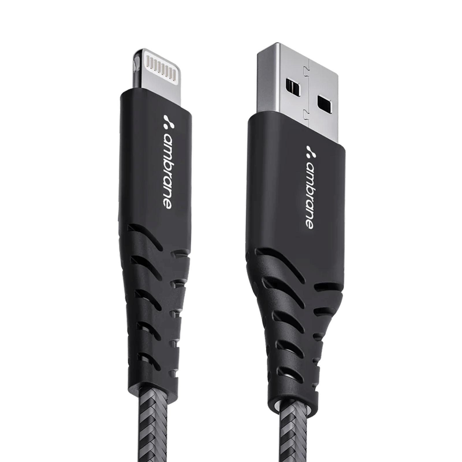 Ambrane RCL-15 USB A to Lightning 4.9 Feet (1.5M) Cable (Nylon Braided, Black)_1