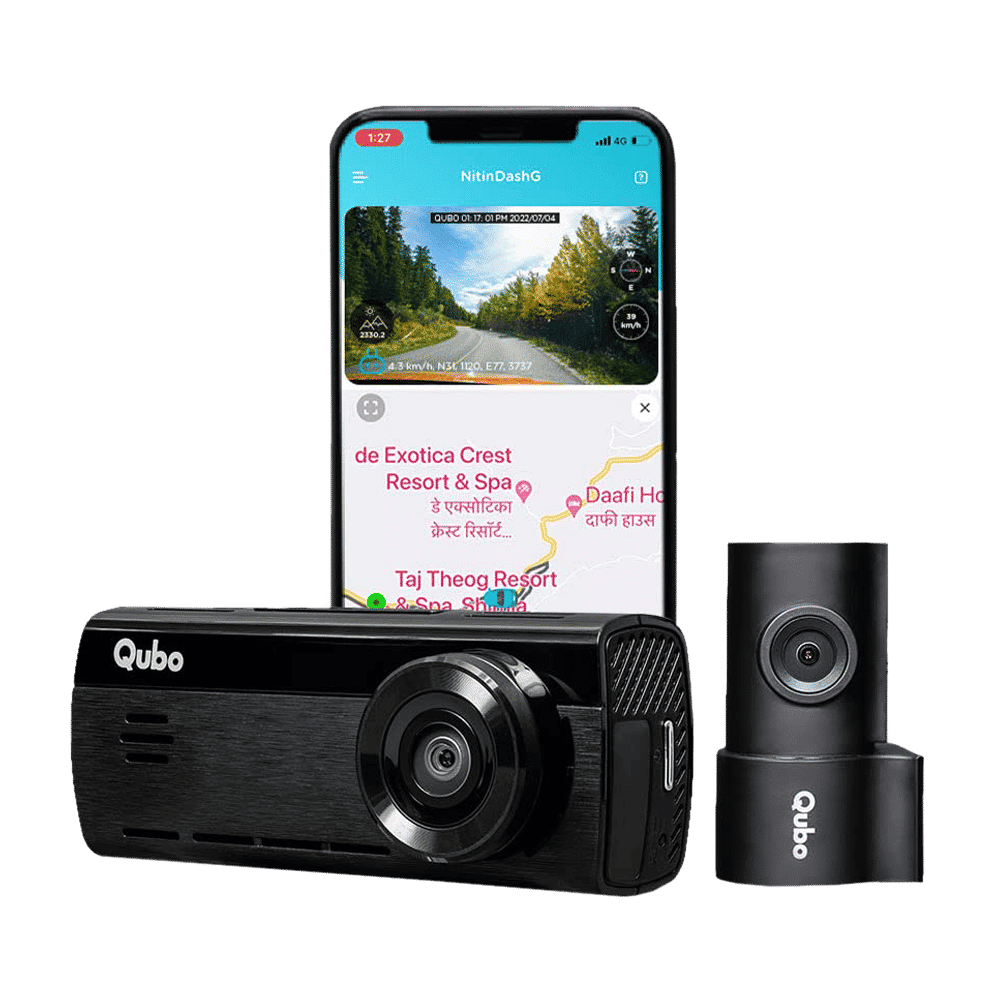 Qubo Dashcam Pro 4K UHD and 8MP Action Camera with Rear Camera (Black) Qubo Dashcam Pro 4K UHD and 8MP Action Camera with Rear Camera (Black)_4