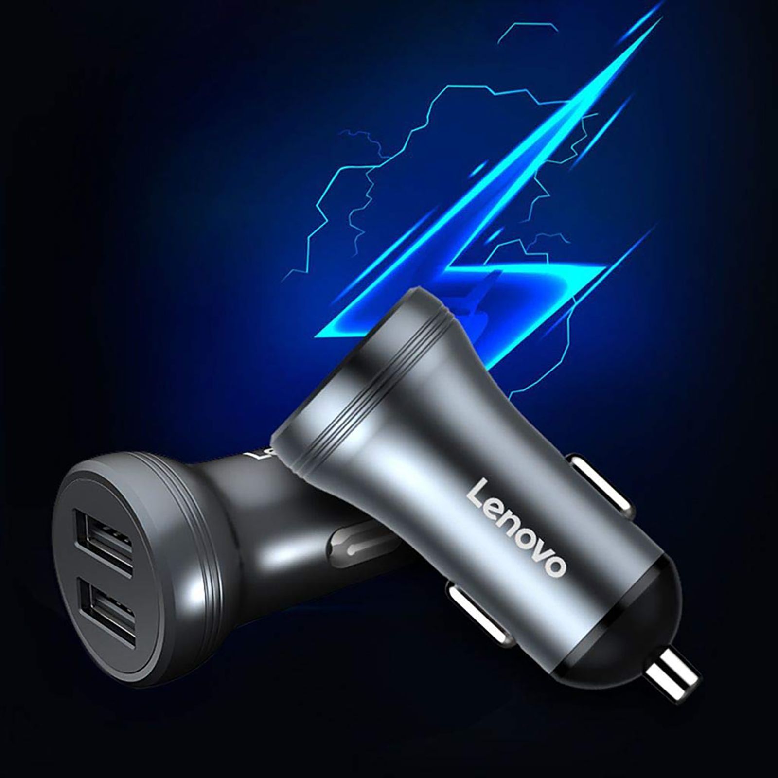Lenovo 120 Watts 2 USB Ports Car Charging Adapter (Intelligent Fast Charging, HC10, Black)_7