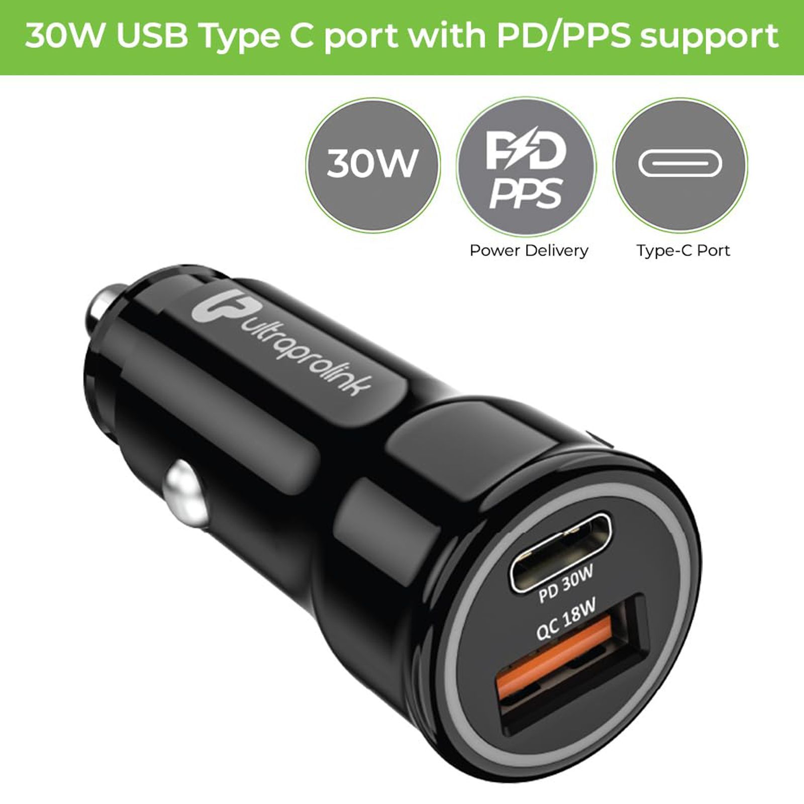 ultraprolink Mach 48 48 Watts 2 USB Ports Car Charging Adapter (Smart IC Technology, UM1157, Black)_2