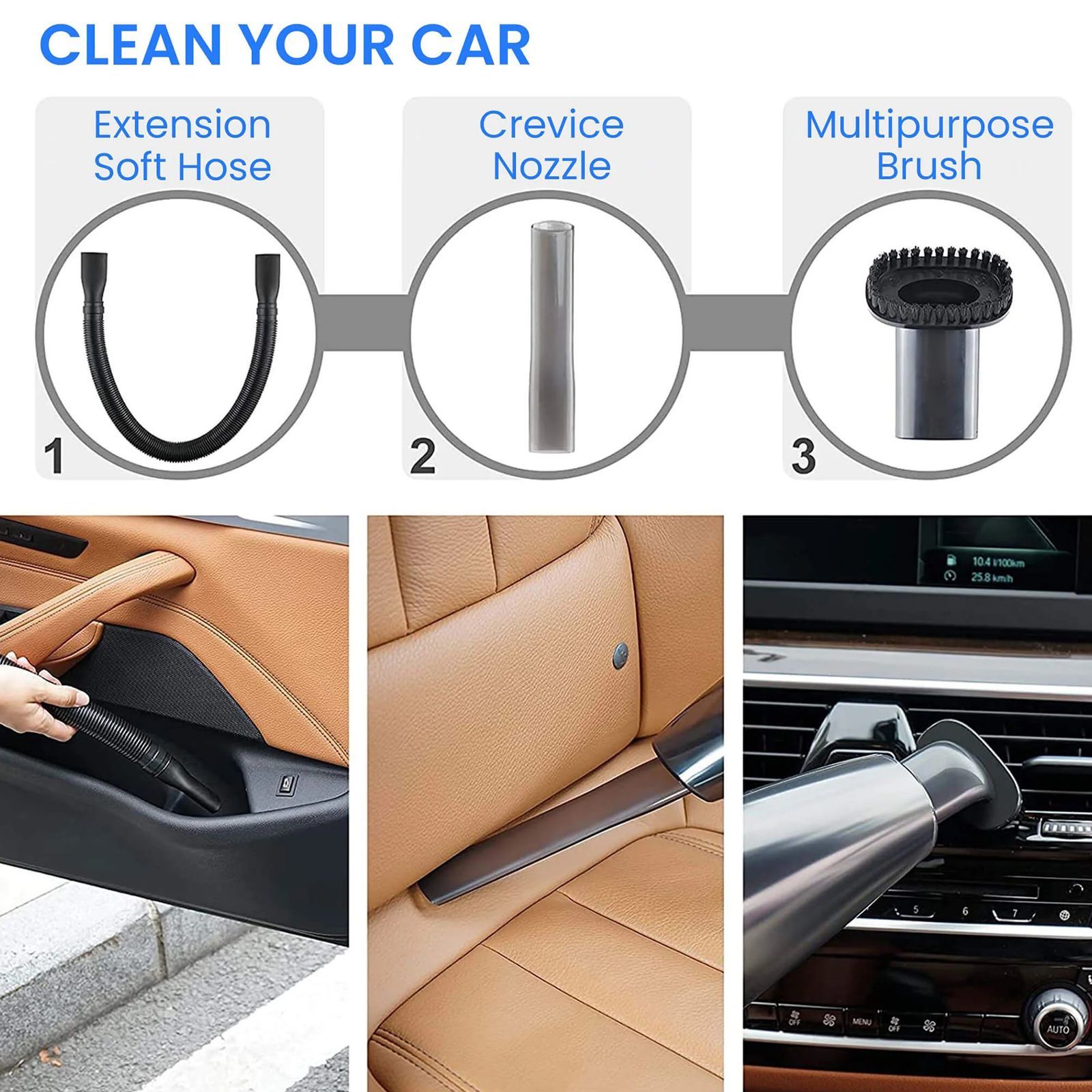 AGARO CV1079 106W Car Vacuum Cleaner with Powerful Suction (Copper Winded Motor, Black)_2