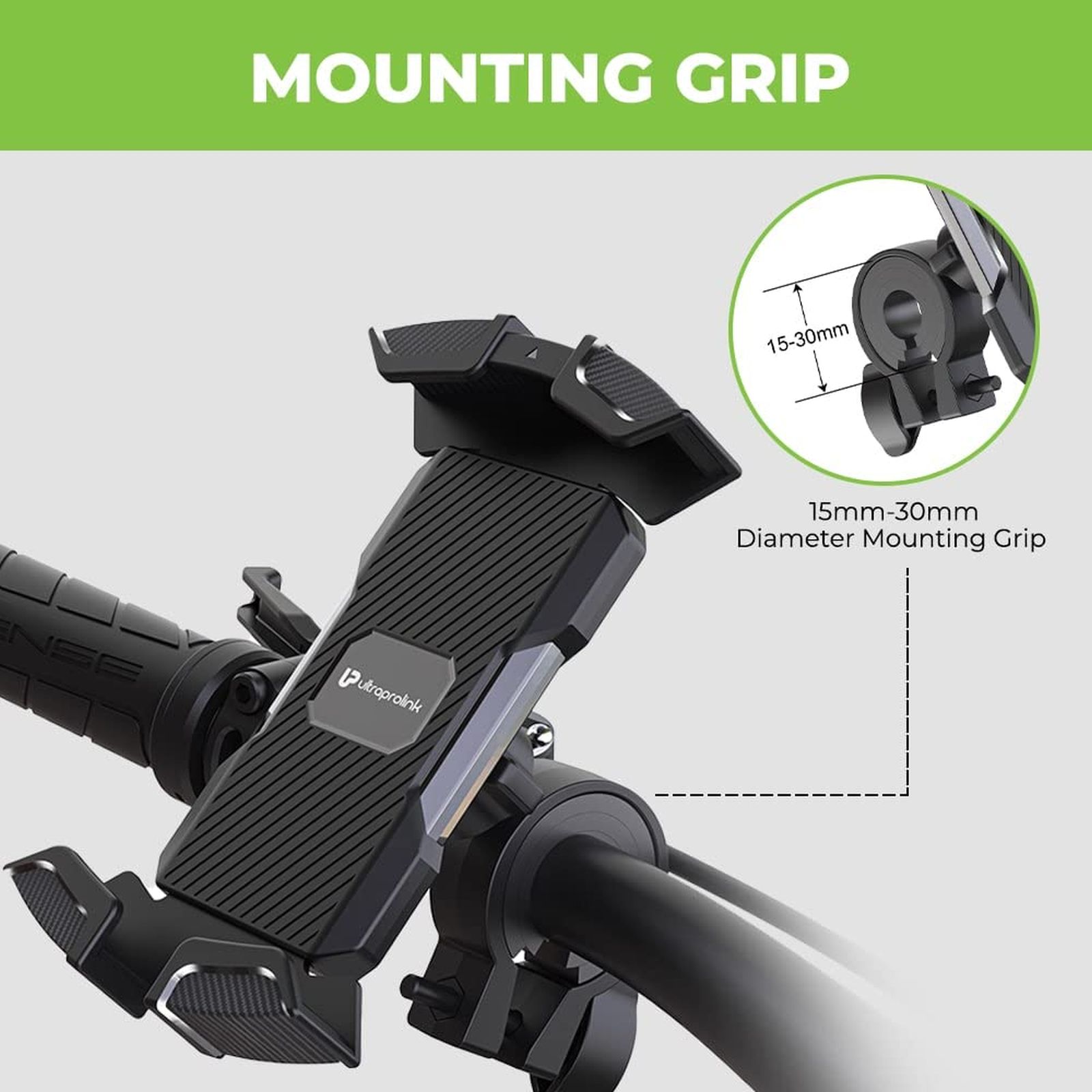 ultraprolink UM1138 Bike and Motorcycle Mount for Mobile (Secure Lock, Black)_5