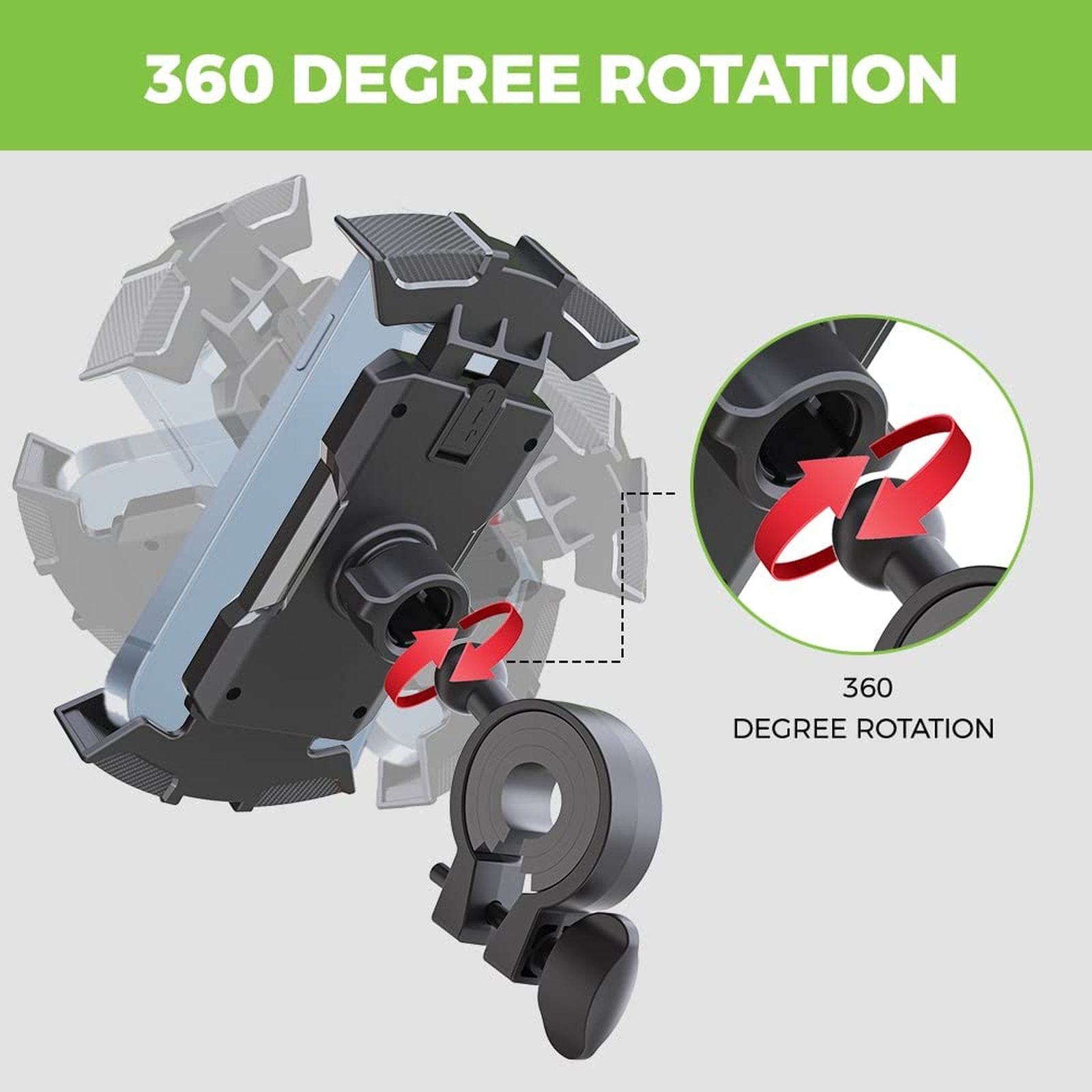 ultraprolink UM1138 Bike and Motorcycle Mount for Mobile (Secure Lock, Black)_2