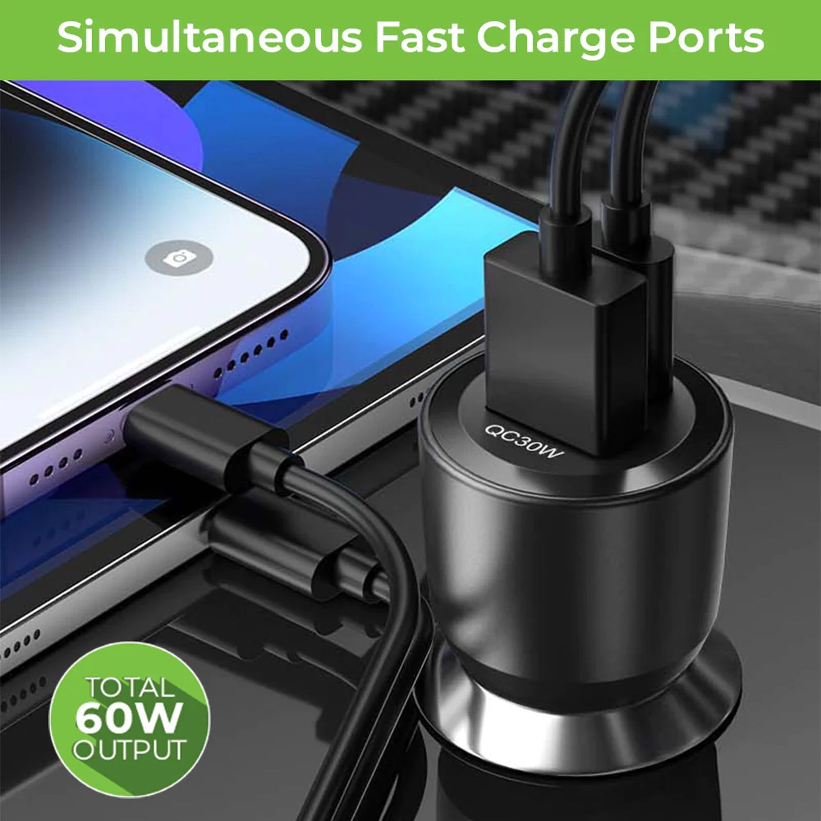ultraprolink Mach 60 Watts 2 USB Ports Car Charging Adapter (Smart IC Technology, UM1158, Black)_5