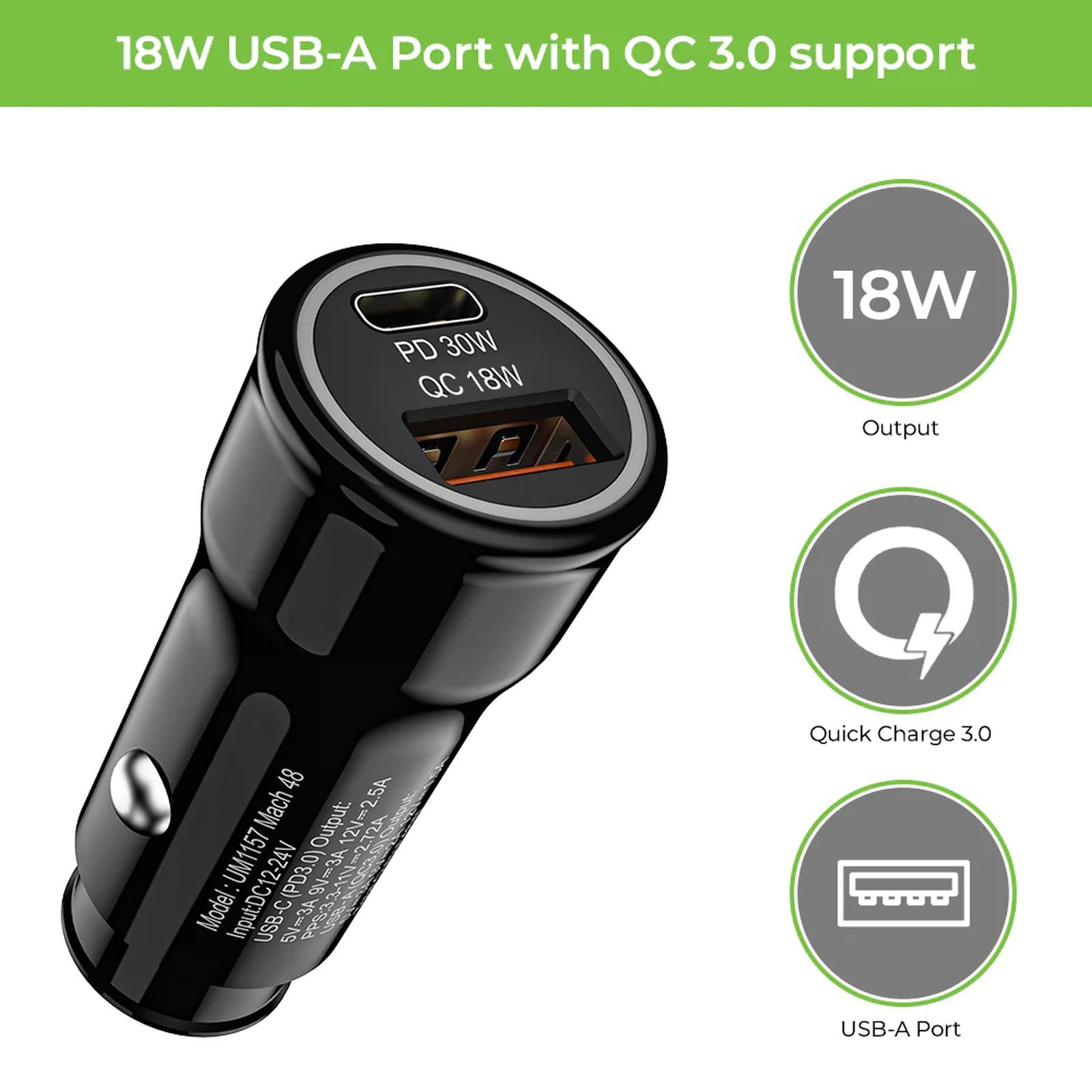 ultraprolink Mach 48 Watts 2 USB Ports Car Charging Adapter (Smart IC Technology, UM1157, Black)_3