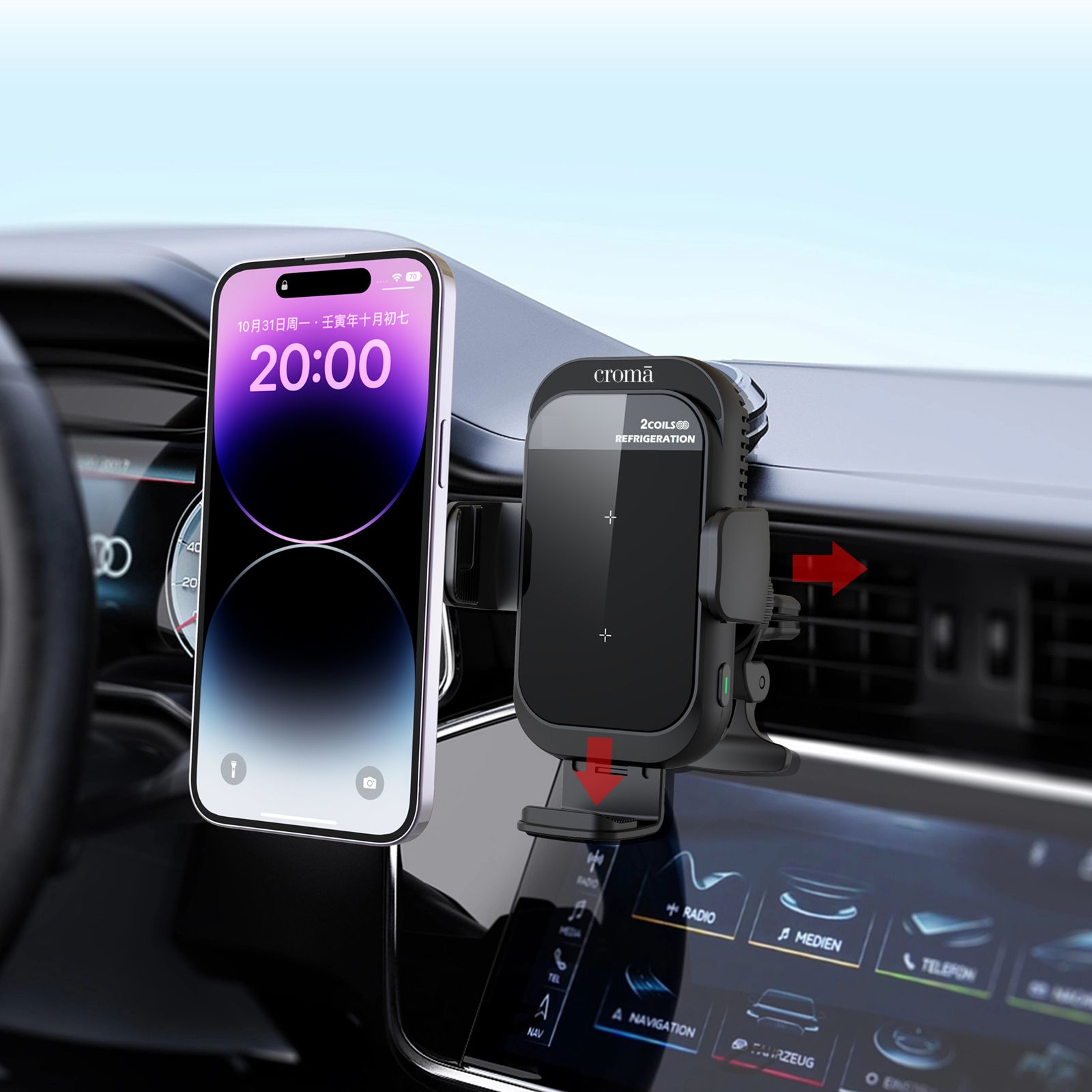 Croma 15 Watts Wireless Car Mobile Charger (FOD Technology, Black) Croma 15 Watts Wireless Car Mobile Charger (FOD Technology, Black)_4