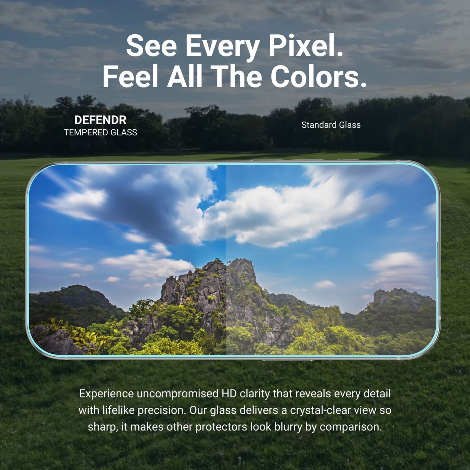 HYPHEN DURO Tempered Glass & TPU Back Cover Combo for Apple iPhone 16 (Shock Absorbent, Clear)_16