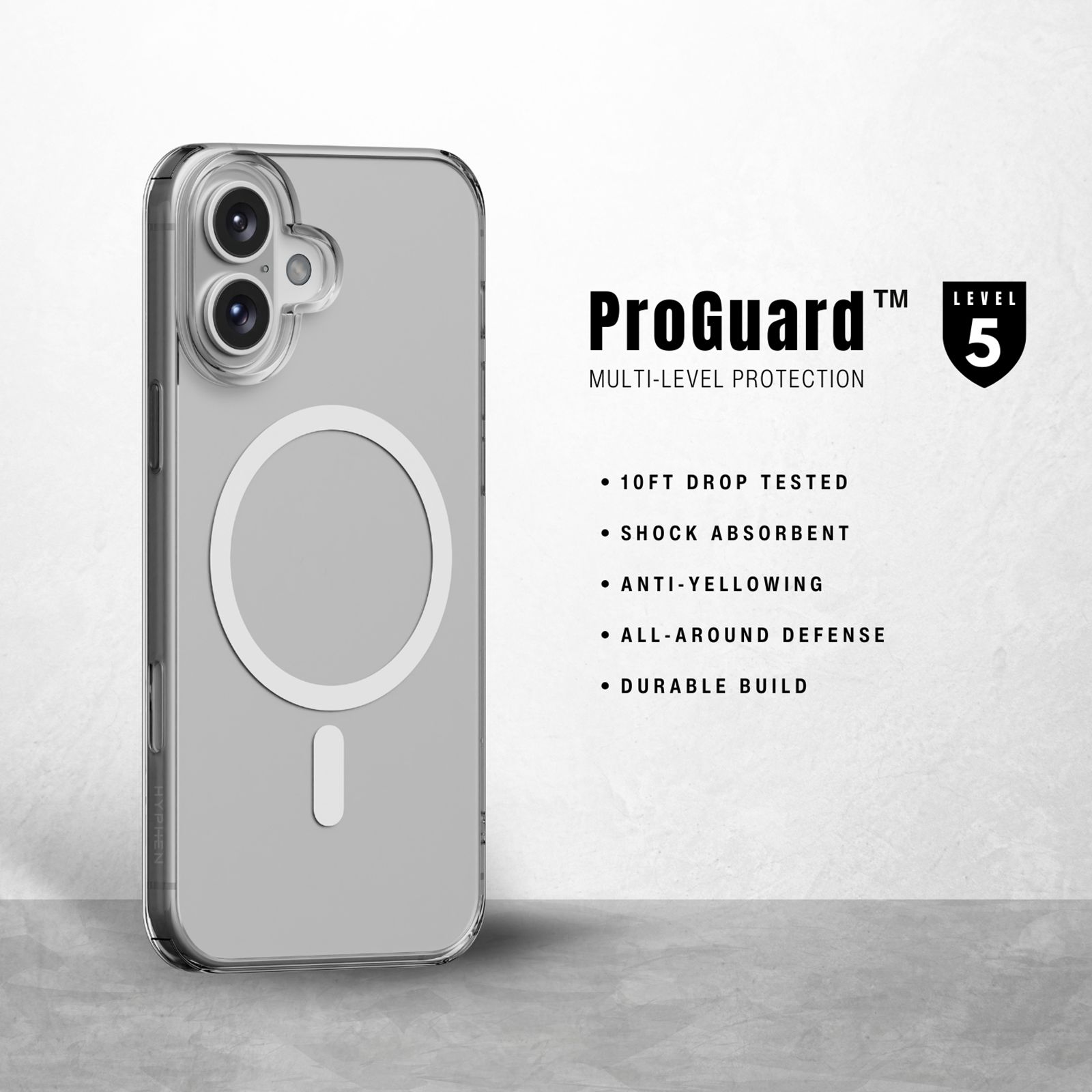 HYPHEN DURO Tempered Glass & TPU Back Cover Combo for Apple iPhone 16 (Shock Absorbent, Clear)_9