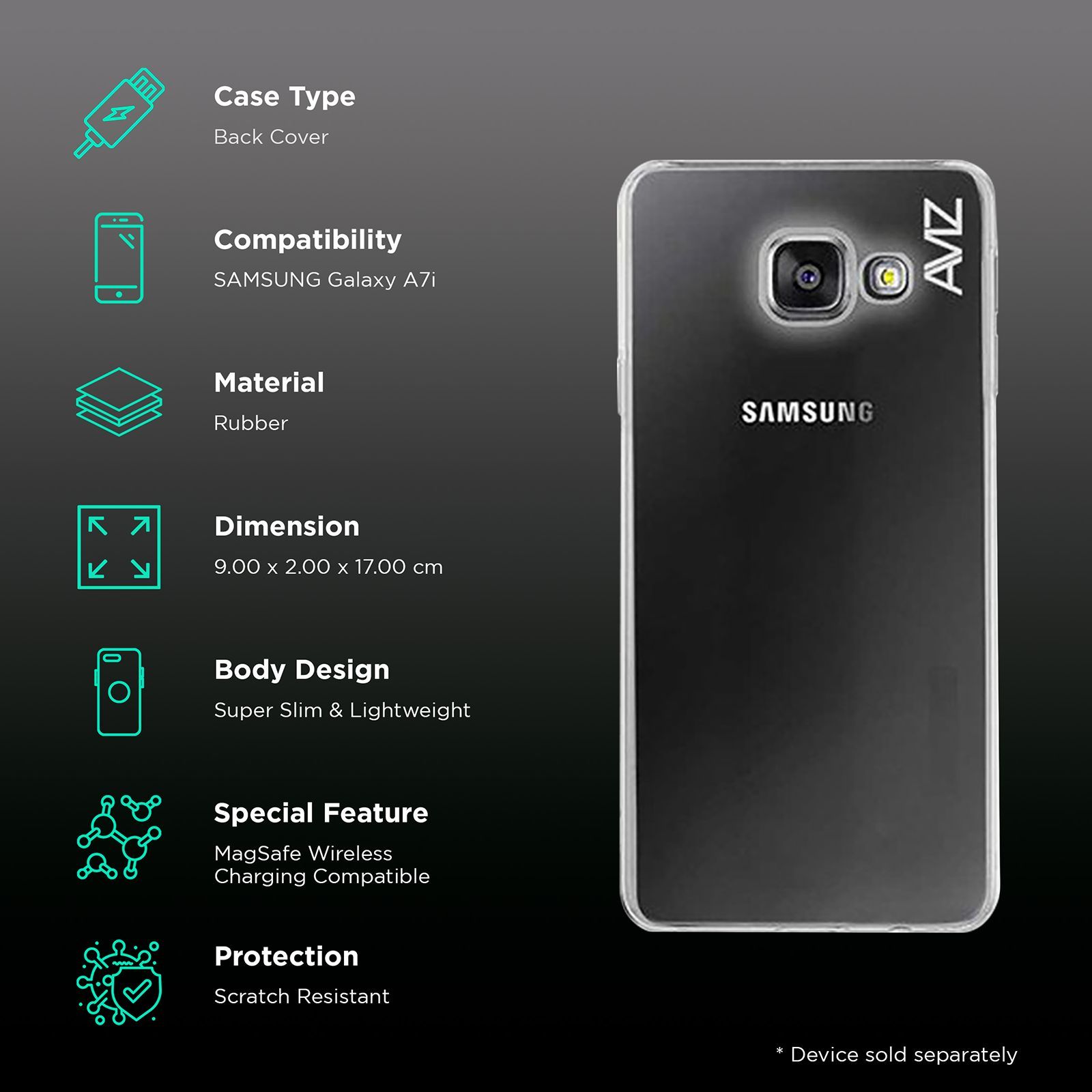 stuffcool Rubber Back Cover for Samsung Galaxy A7i (Camera Protection, Black) stuffcool Rubber Back Cover for Samsung Galaxy A7i (Camera Protection, Black)_2