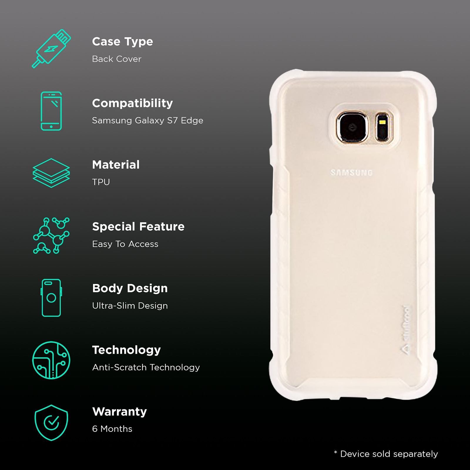 stuffcool Ferme Polyurethane Back Cover for Samsung Galaxy S7 Edge (Scratch Resistant, Transparent)_2