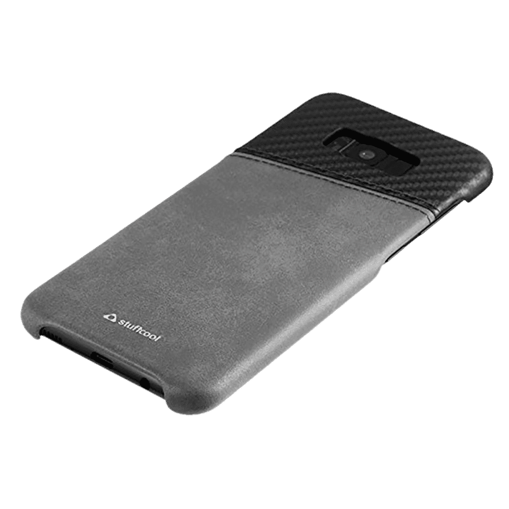 stuffcool Karafi Polyurethane Back Cover for Samsung Galaxy S8 Plus (Easy Access To All Ports, Black and Grey)_3
