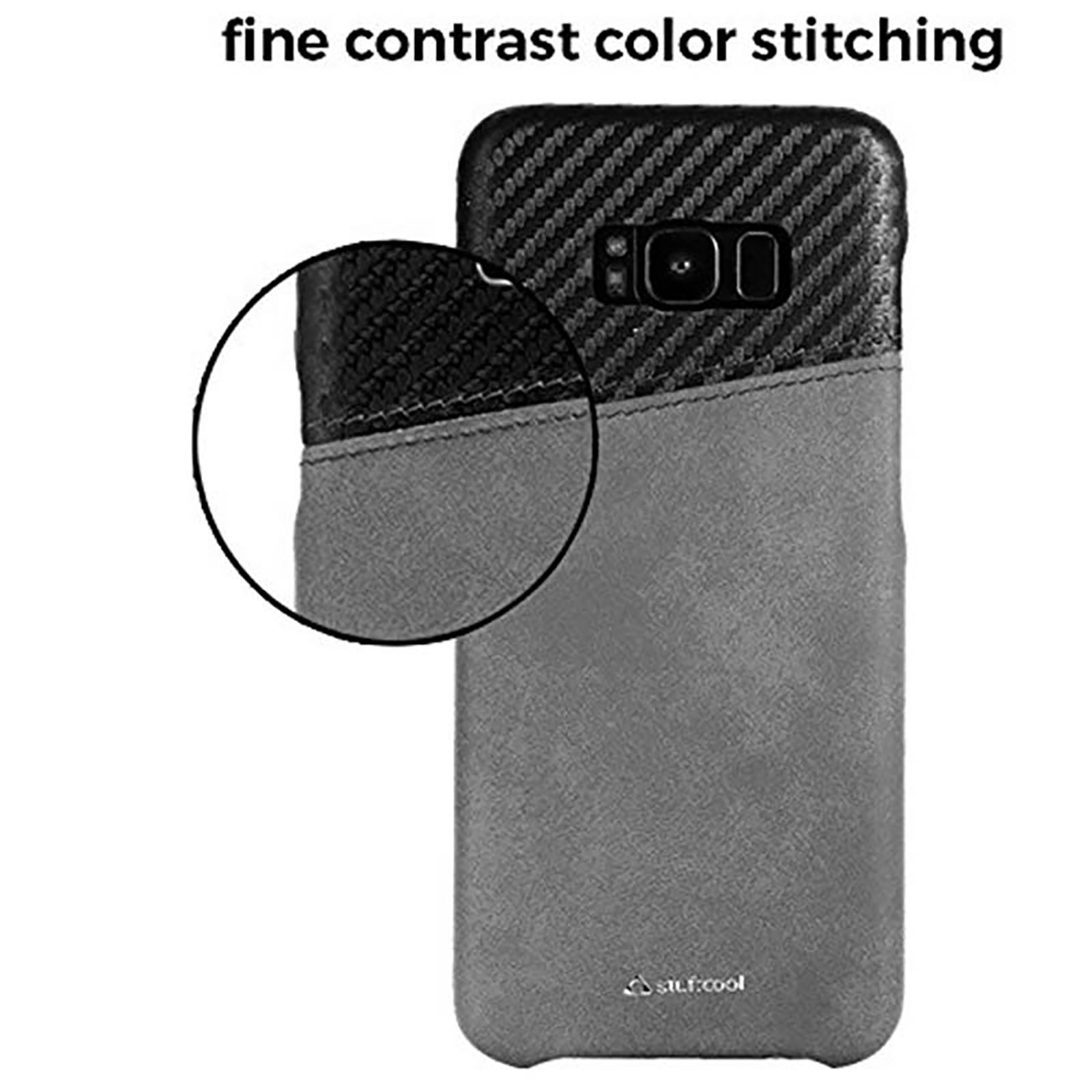 stuffcool Karafi Polyurethane Back Cover for Samsung Galaxy S8 Plus (Easy Access To All Ports, Black and Grey)_4