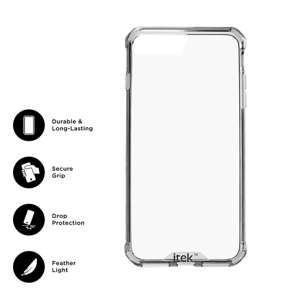 itek Air Hybrid Polycarbonate Back Cover for Apple iPhone 7 Plus and iPhone 8 Plus (Camera Protection, Black Clear)_3