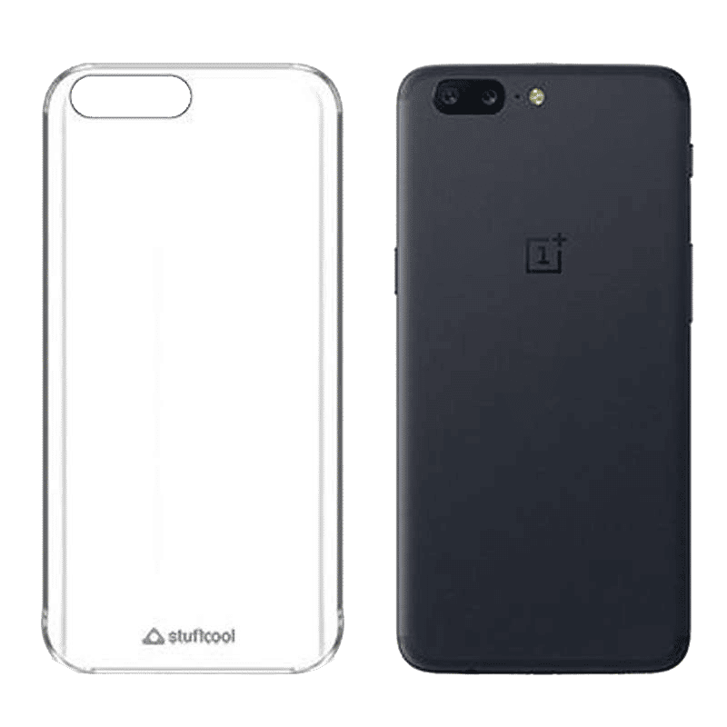 stuffcool Pure Soft Silicone Rubber Back Cover for OnePlus 5 (Camera Protection, Transparent)_1