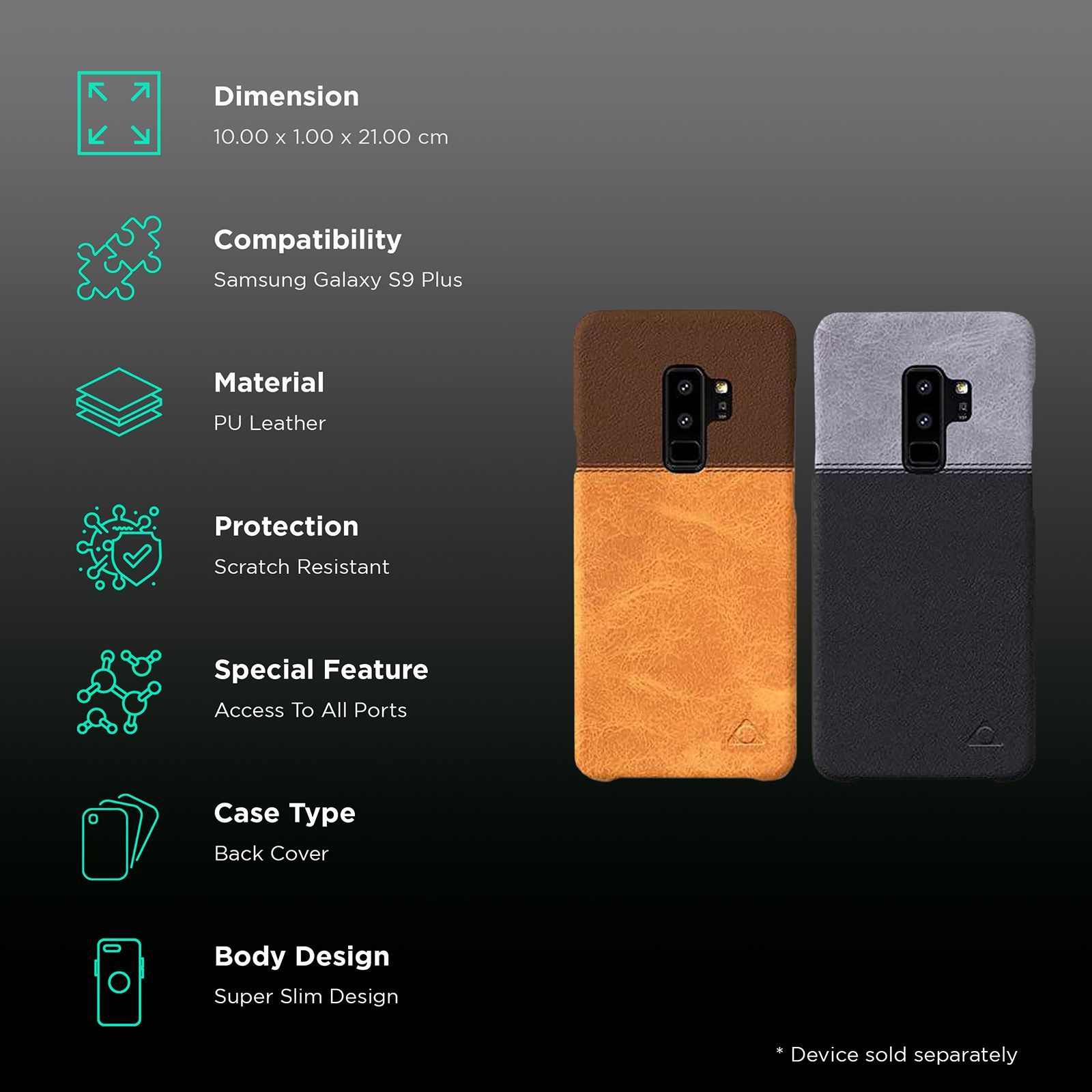 stuffcool Lush PU Leather Back Cover for Samsung Galaxy S9 Plus (Easy Access To All Ports, Multicolor) stuffcool Lush PU Leather Back Cover for Samsung Galaxy S9 Plus (Easy Access To All Ports, Multicolor)_2