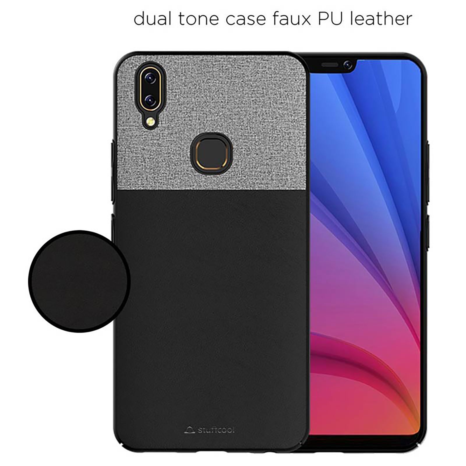 stuffcool Eto Sport Hard PU Leather Back Cover for Vivo V9 (Camera Protection, Black) stuffcool Eto Sport Hard PU Leather Back Cover for Vivo V9 (Camera Protection, Black)_4