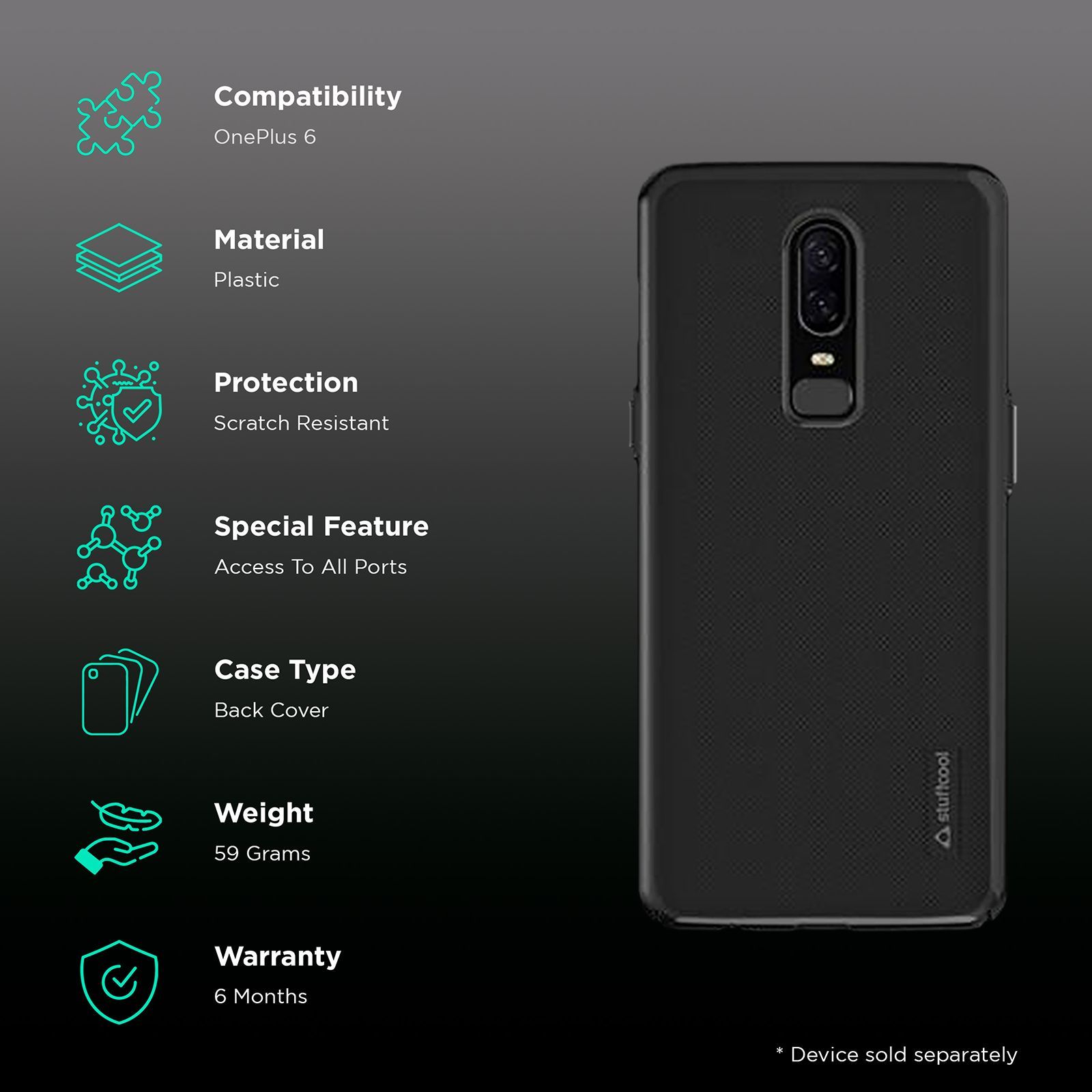 stuffcool Corsa Plastic Back Cover for OnePlus 6 (CORSAONEP6-BLK, Black) stuffcool Corsa Plastic Back Cover for OnePlus 6 (CORSAONEP6-BLK, Black)_2