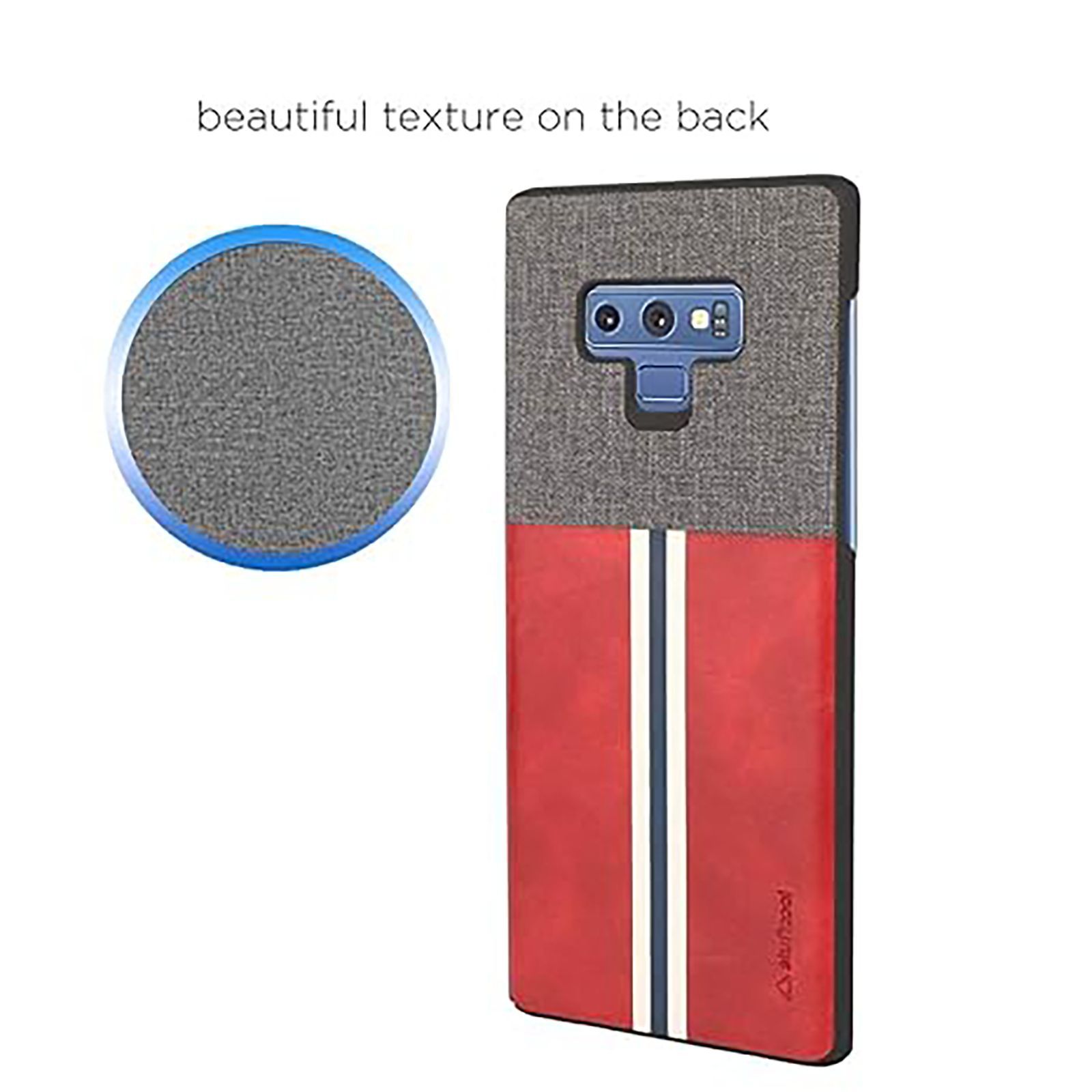 stuffcool Eto Sport PU Leather Back Cover for Samsung Galaxy Note 9 (Camera Protection, Red and Grey)_8