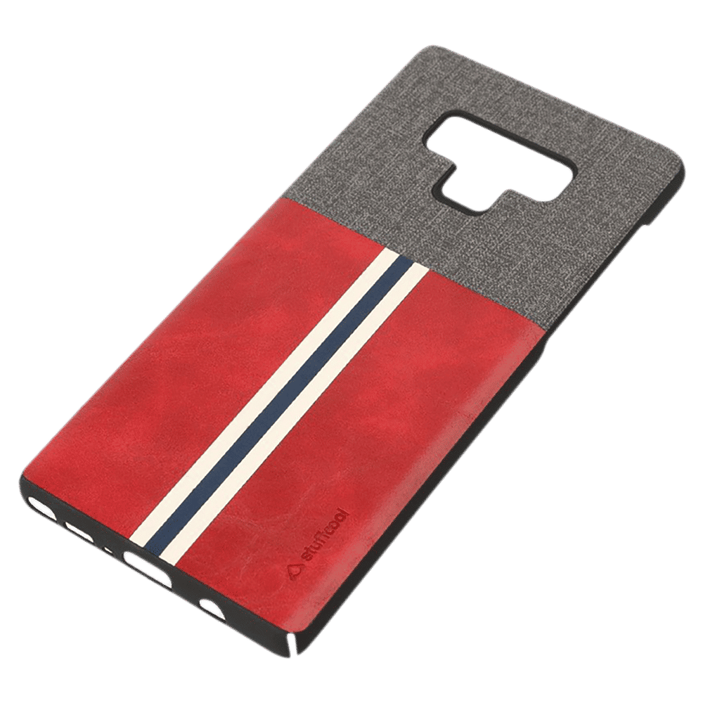 stuffcool Eto Sport PU Leather Back Cover for Samsung Galaxy Note 9 (Camera Protection, Red and Grey)_3