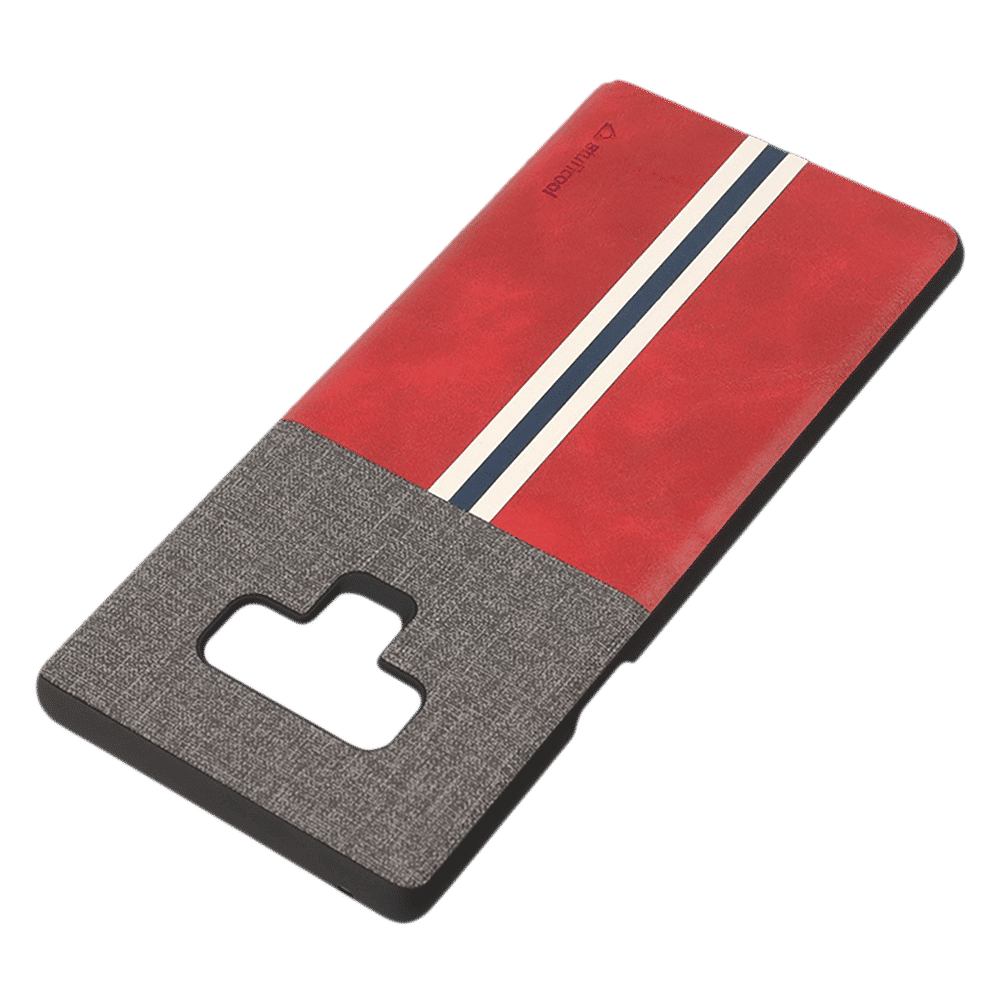 stuffcool Eto Sport PU Leather Back Cover for Samsung Galaxy Note 9 (Camera Protection, Red and Grey)_4