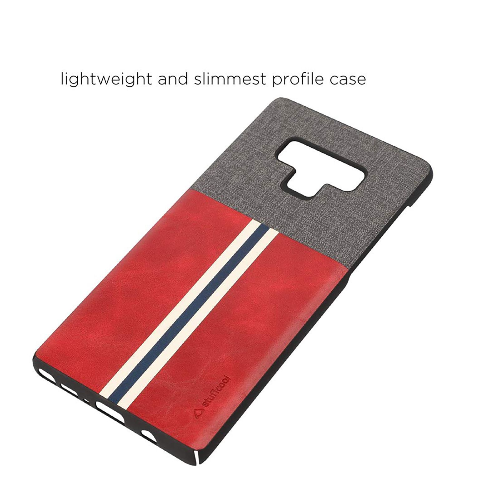 stuffcool Eto Sport PU Leather Back Cover for Samsung Galaxy Note 9 (Camera Protection, Red and Grey)_6