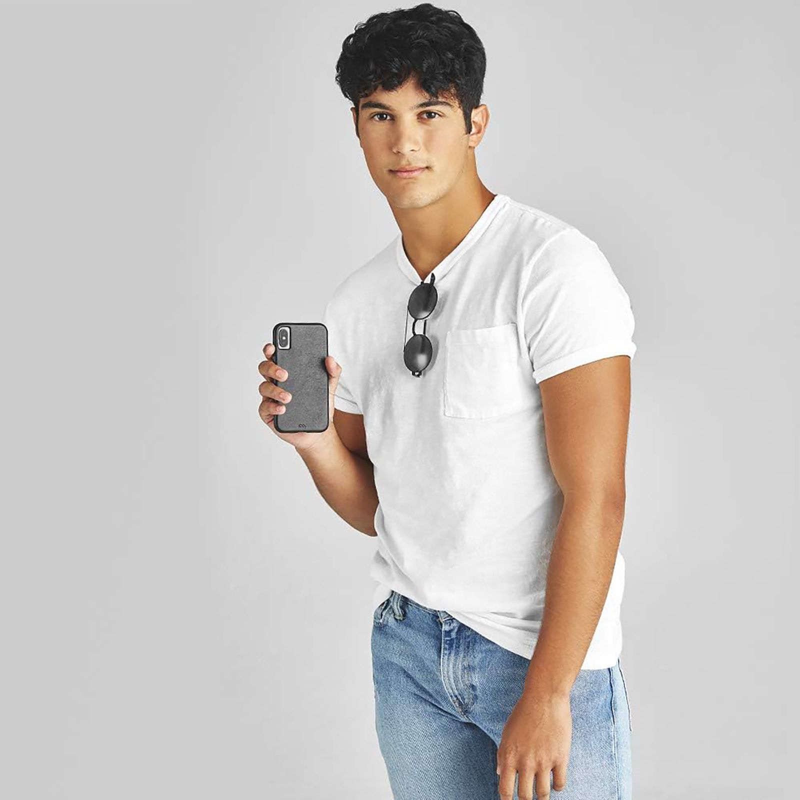 Case-Mate Barely There PU Leather Back Cover for Apple iPhone XS Max (Brushed Microfiber Interior, Black)_12