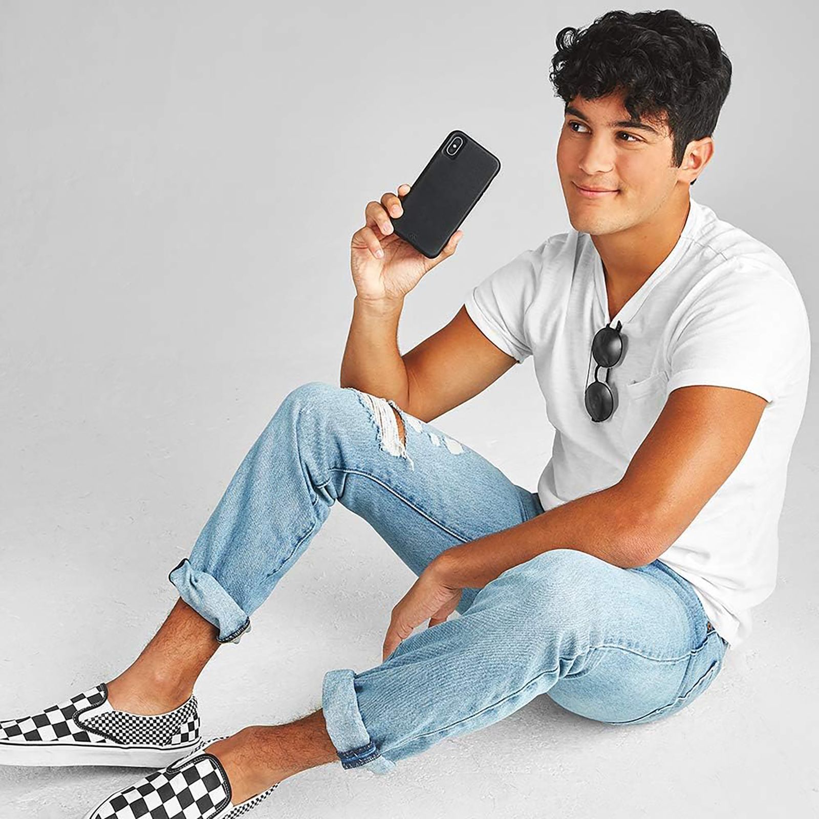 Case-Mate Barely There PU Leather Back Cover for Apple iPhone XS Max (Brushed Microfiber Interior, Black)_13