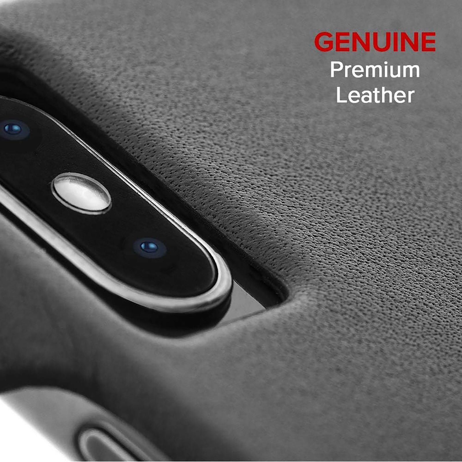 Case-Mate Barely There PU Leather Back Cover for Apple iPhone XS Max (Brushed Microfiber Interior, Black)_6
