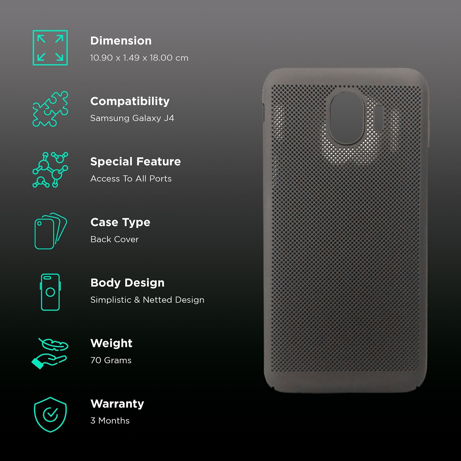 Brilyant Back Cover for Samsung Galaxy J4 (Camera Protection, Black)_2