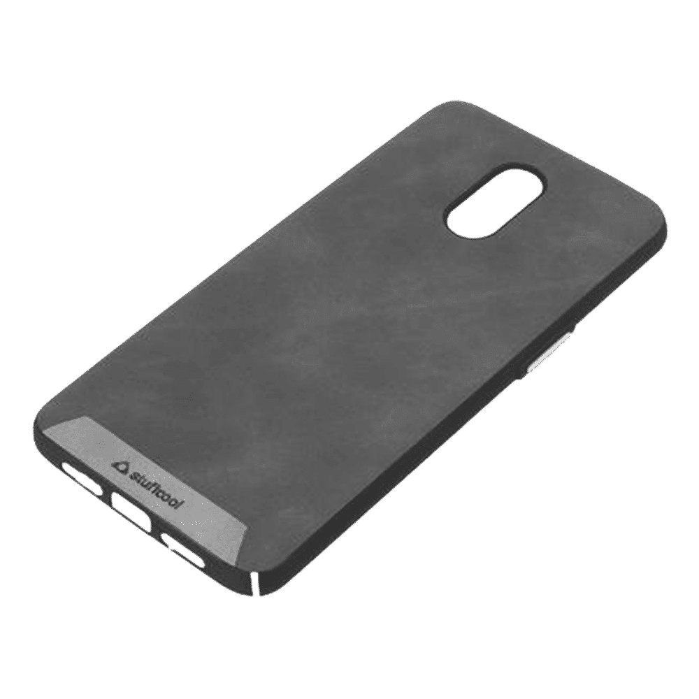 stuffcool Rego PU Leather Back Cover for OnePlus 6T (Camera Protection, Black)_3