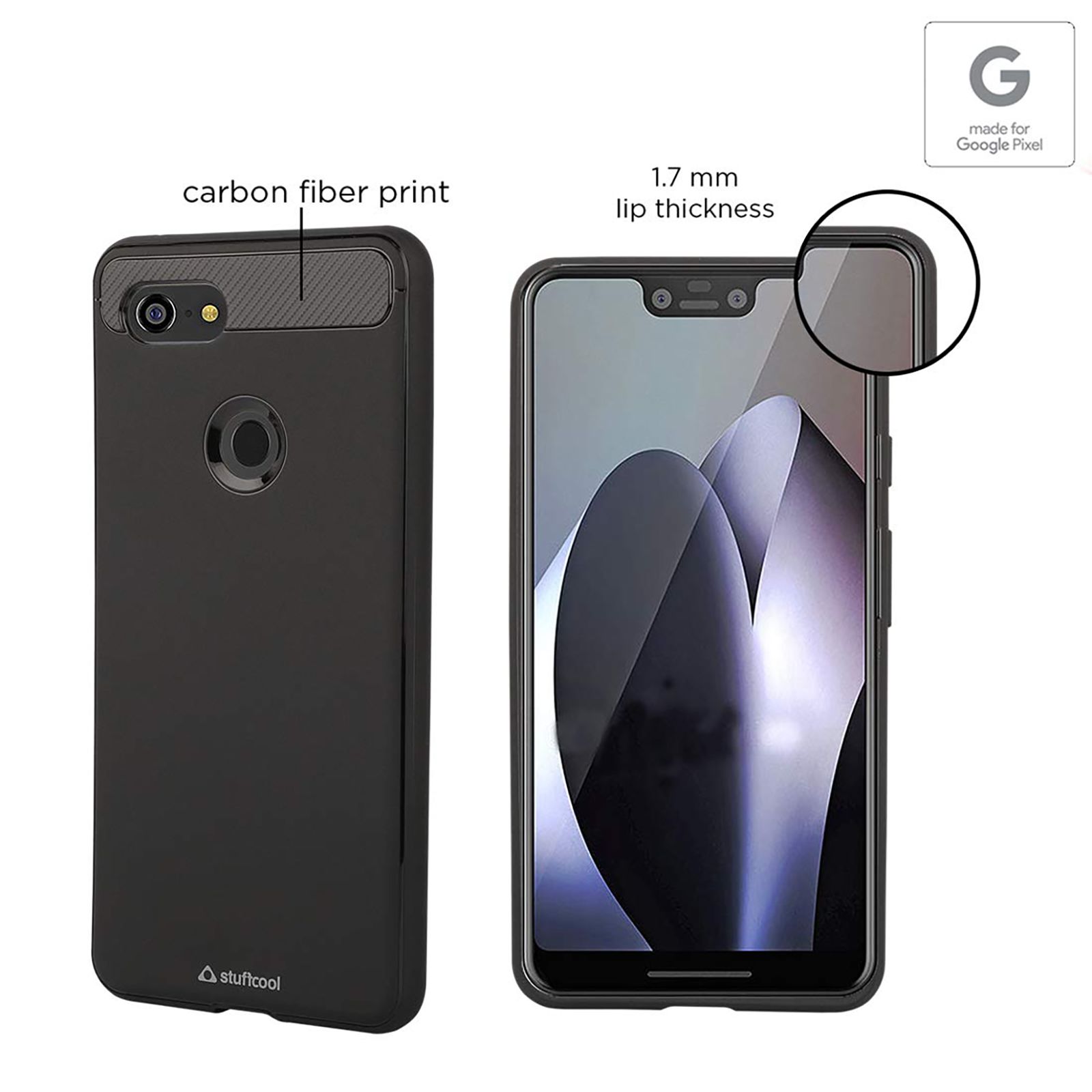 stuffcool Armour Plastic Back Cover for Google Pixel 3 XL (Camera Protection, Black)_7