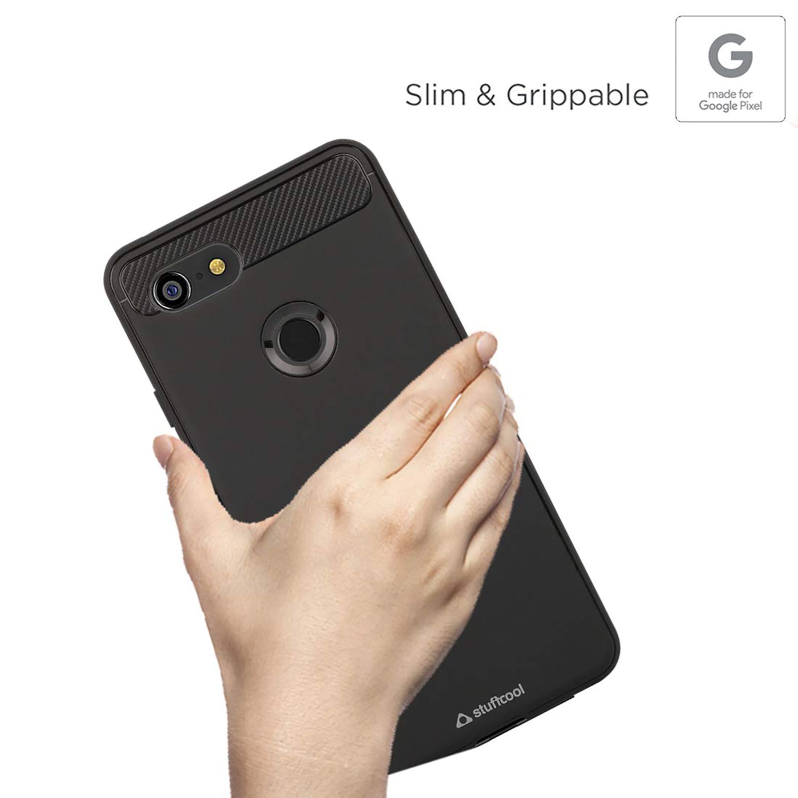 stuffcool Armour Plastic Back Cover for Google Pixel 3 XL (Camera Protection, Black)_11