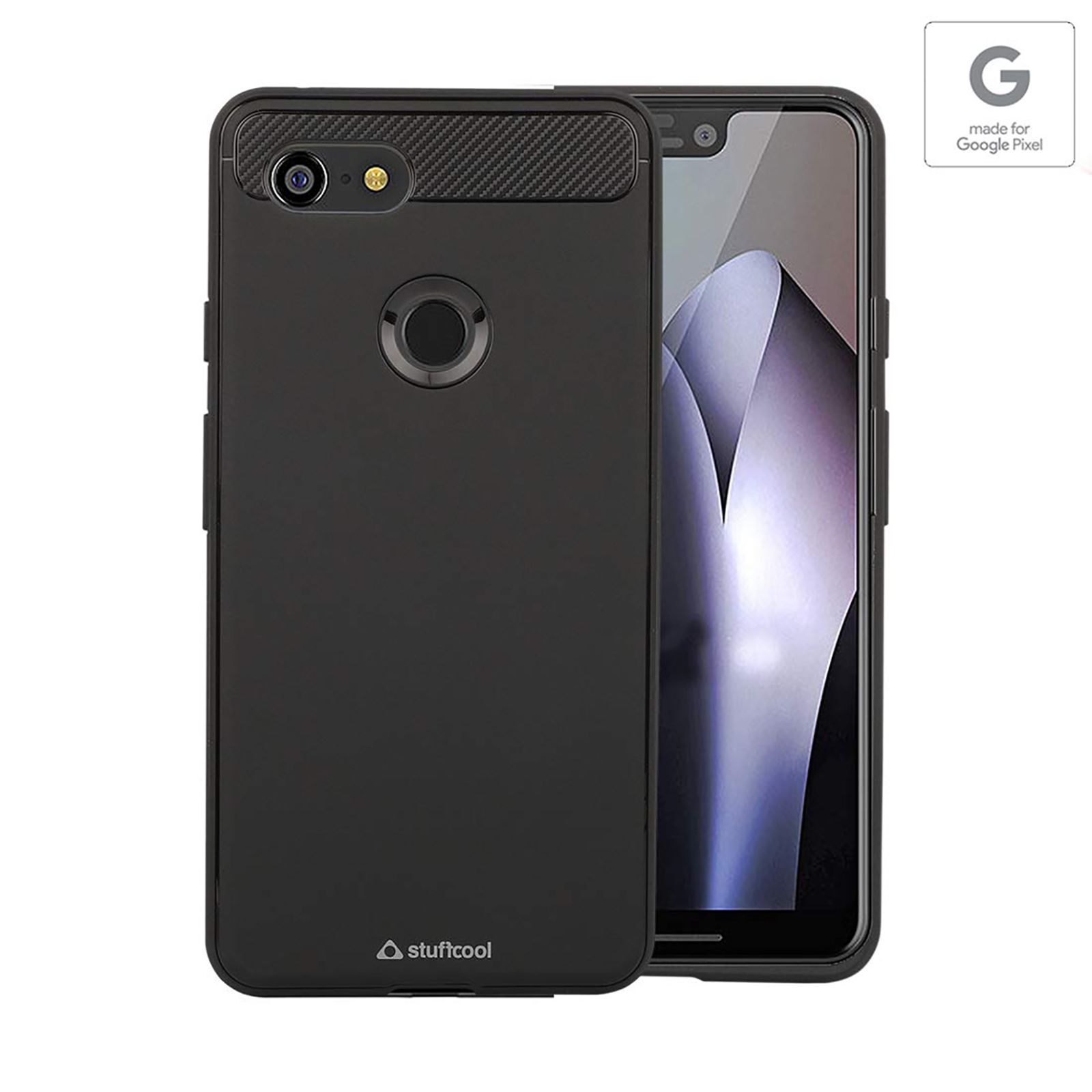 stuffcool Armour Plastic Back Cover for Google Pixel 3 XL (Camera Protection, Black)_6